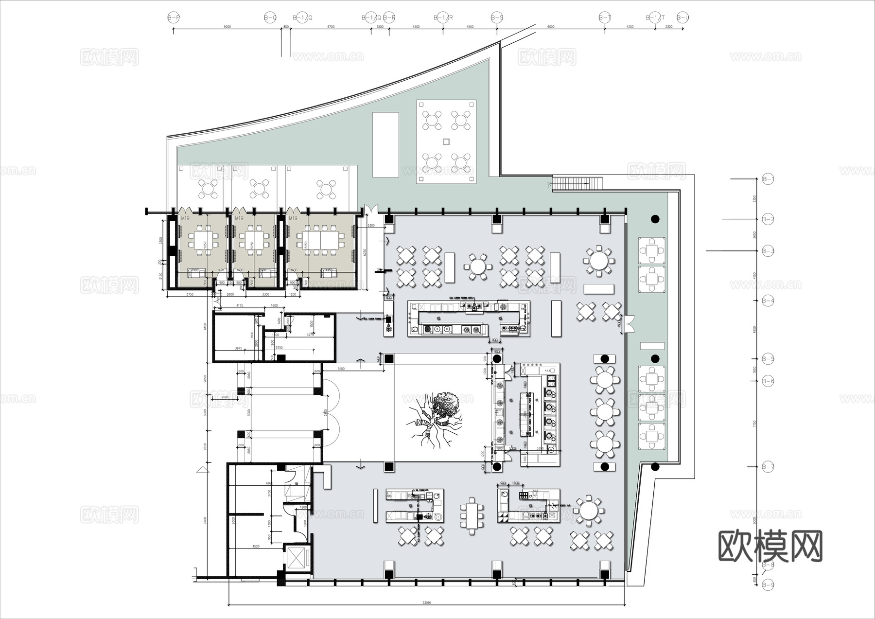 露营风民宿餐厅 最新平面施工图合集cad施工图