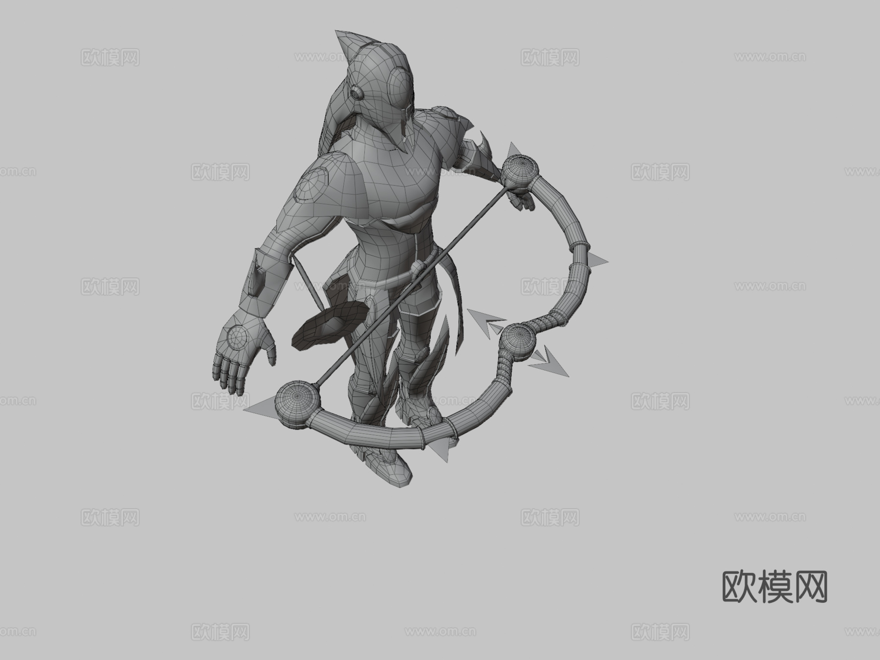 科技绿色模式3d模型下载（渲染图3）