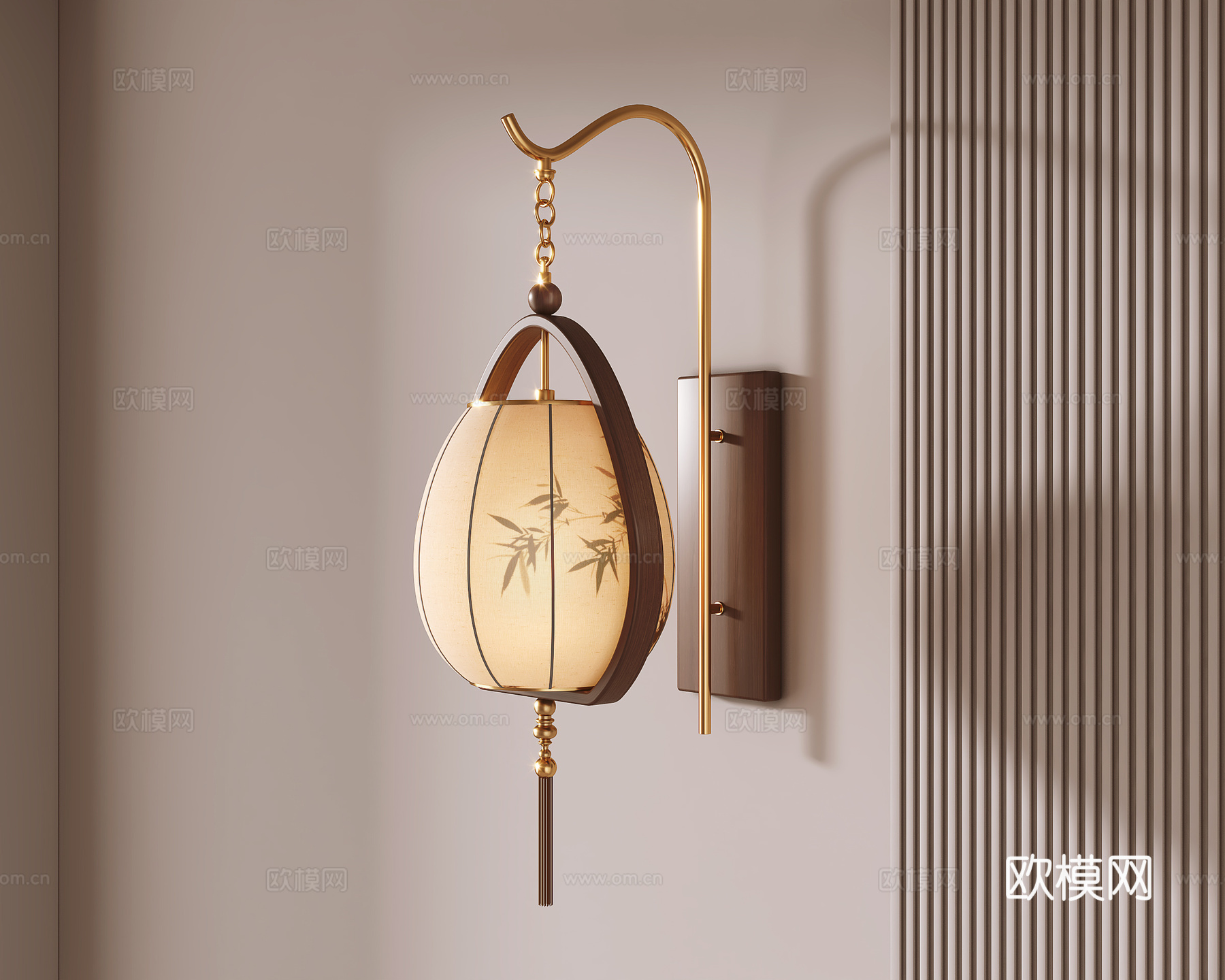 新中式壁灯su模型