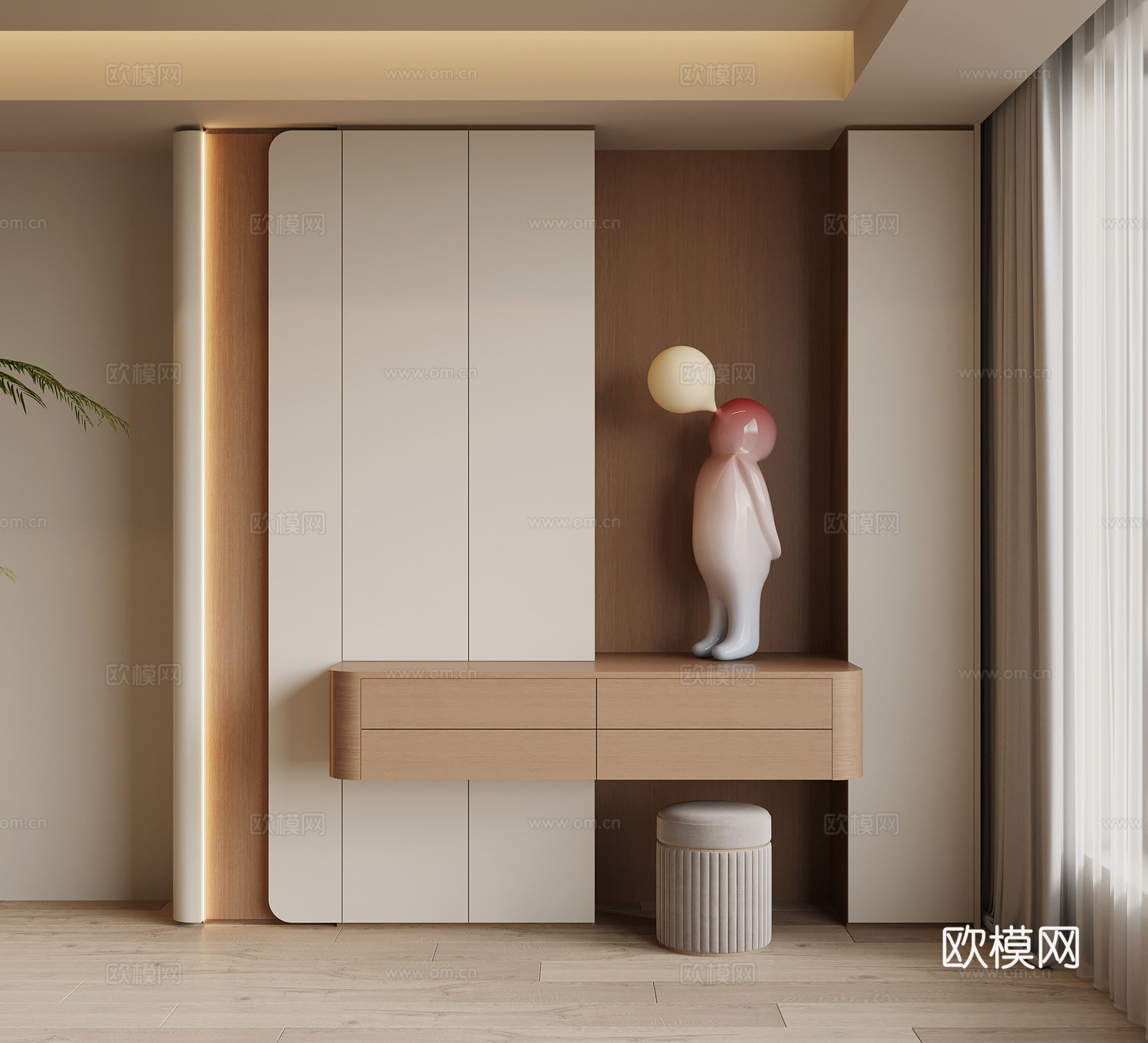 现代简约鞋柜 入户鞋柜su模型