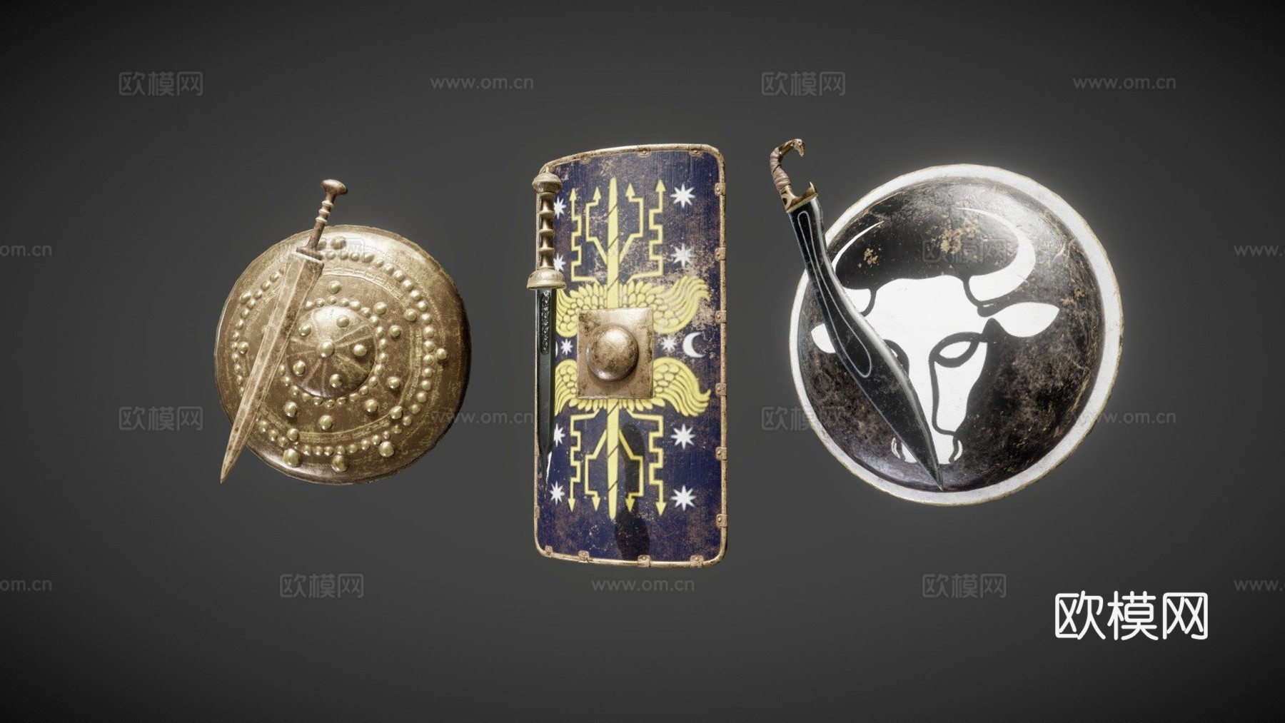 极乐之旅武器套装3d模型3d模型下载（渲染图1）