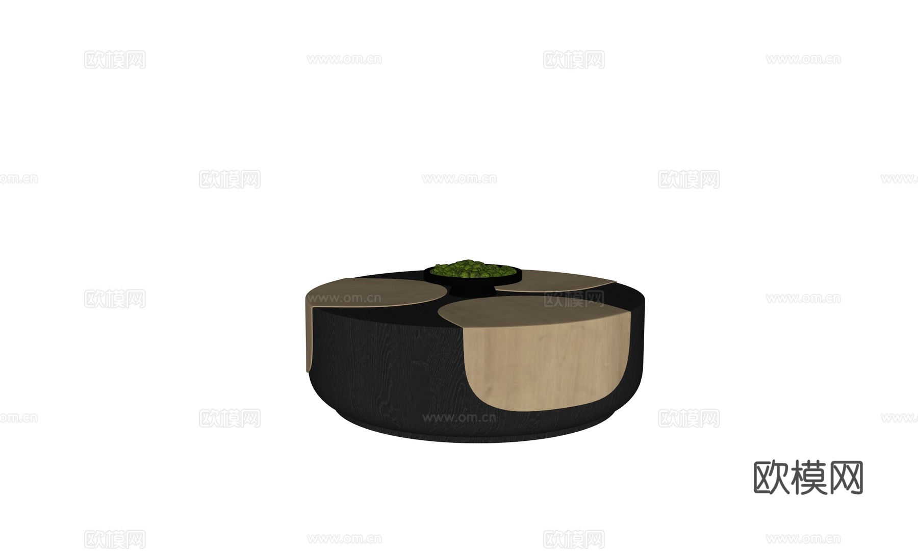 圆形茶几边几su模型