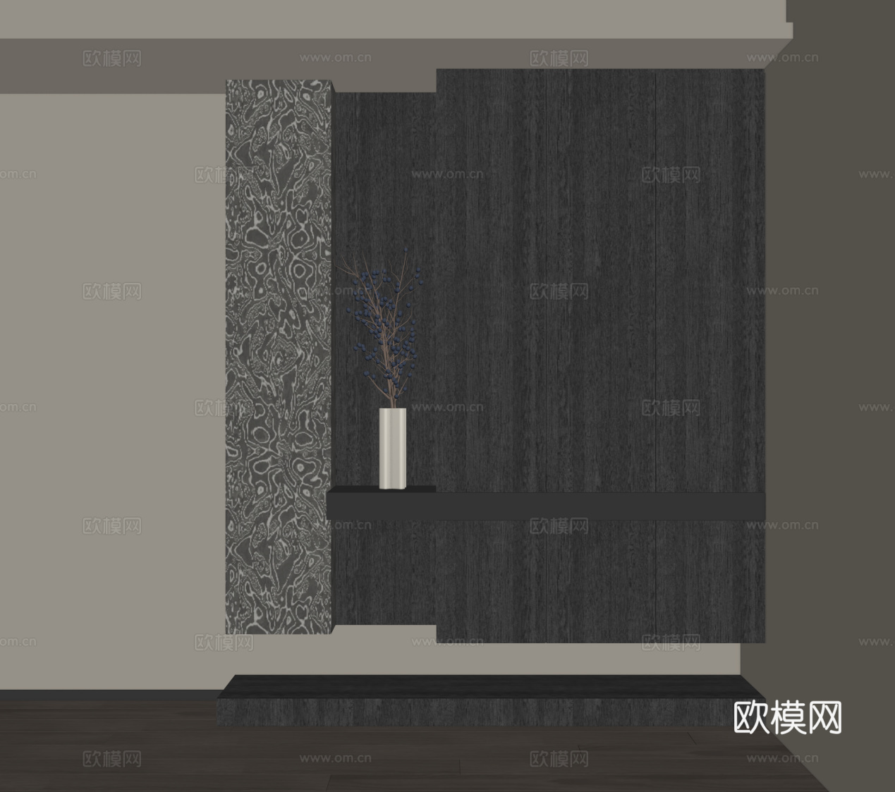 现代意式鞋柜 入户鞋柜su模型