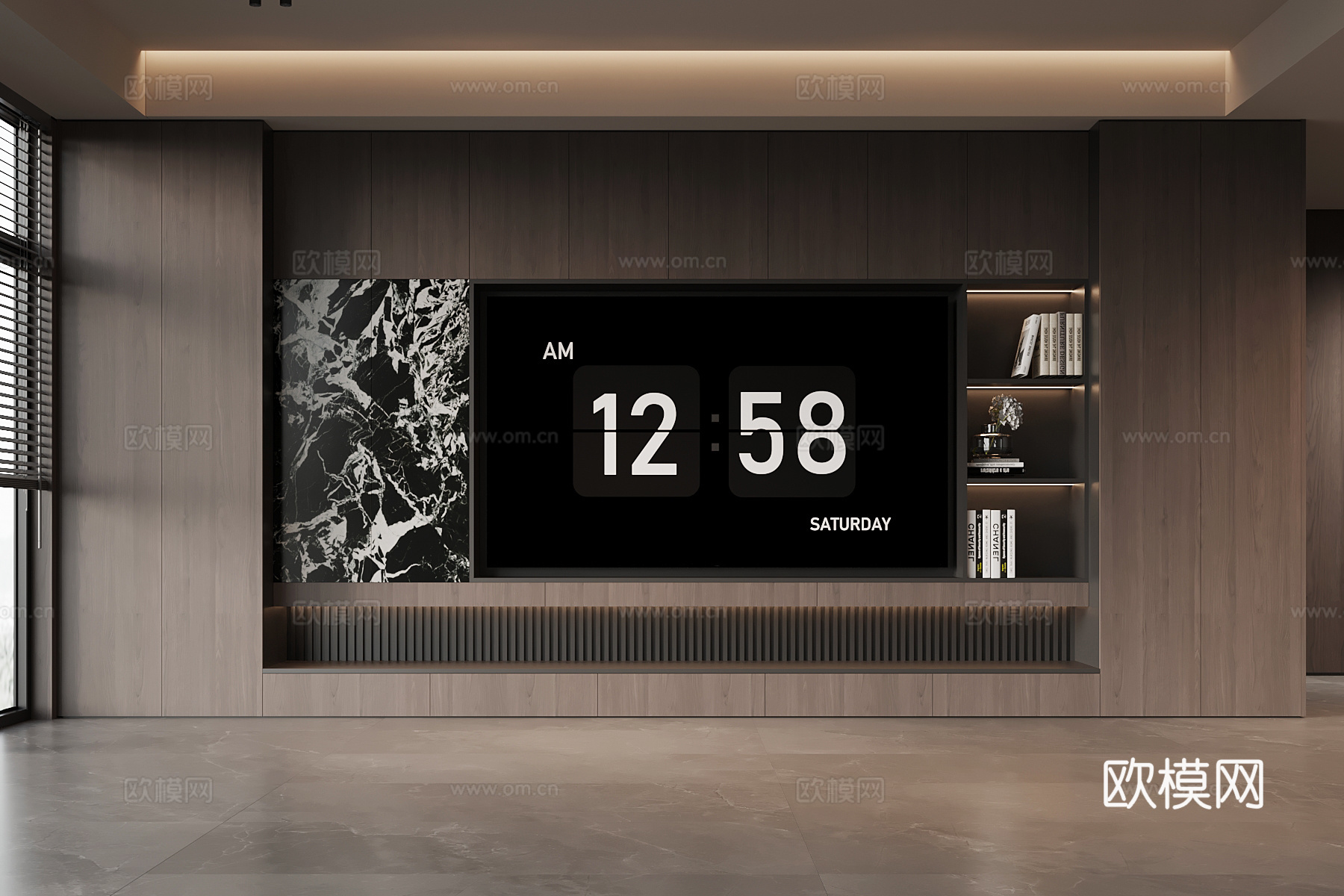 现代意式背景墙 电视背景墙su模型