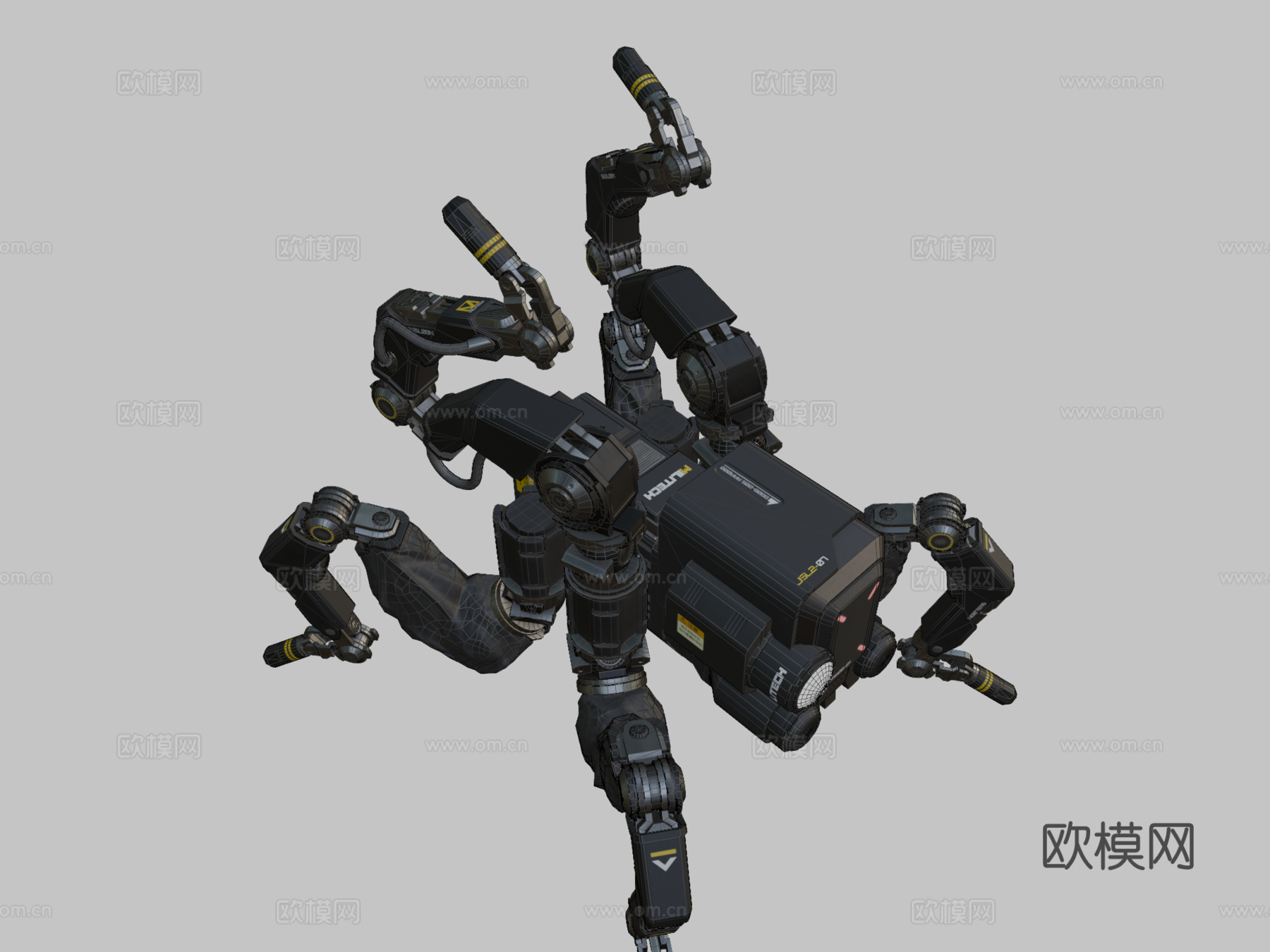赛博朋克2077军用科技机器人3d模型下载（渲染图2）