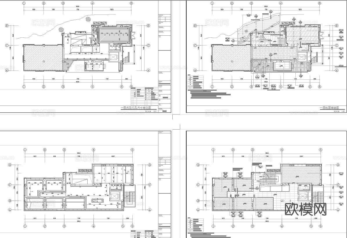 高端茶楼会所 最新全套施工图 效果图合集cad施工图