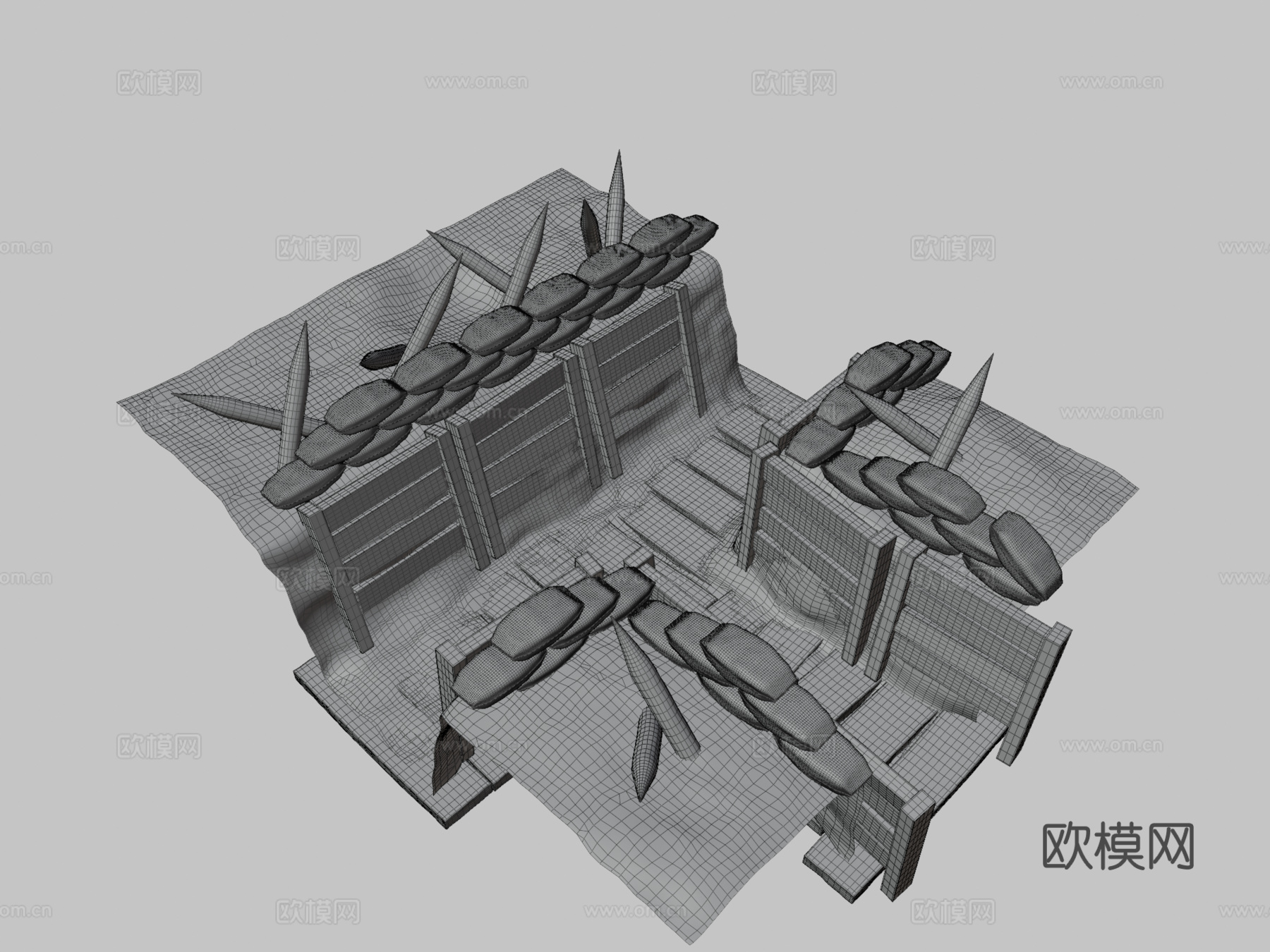 第一次世界大战战壕3d模型下载（渲染图3）