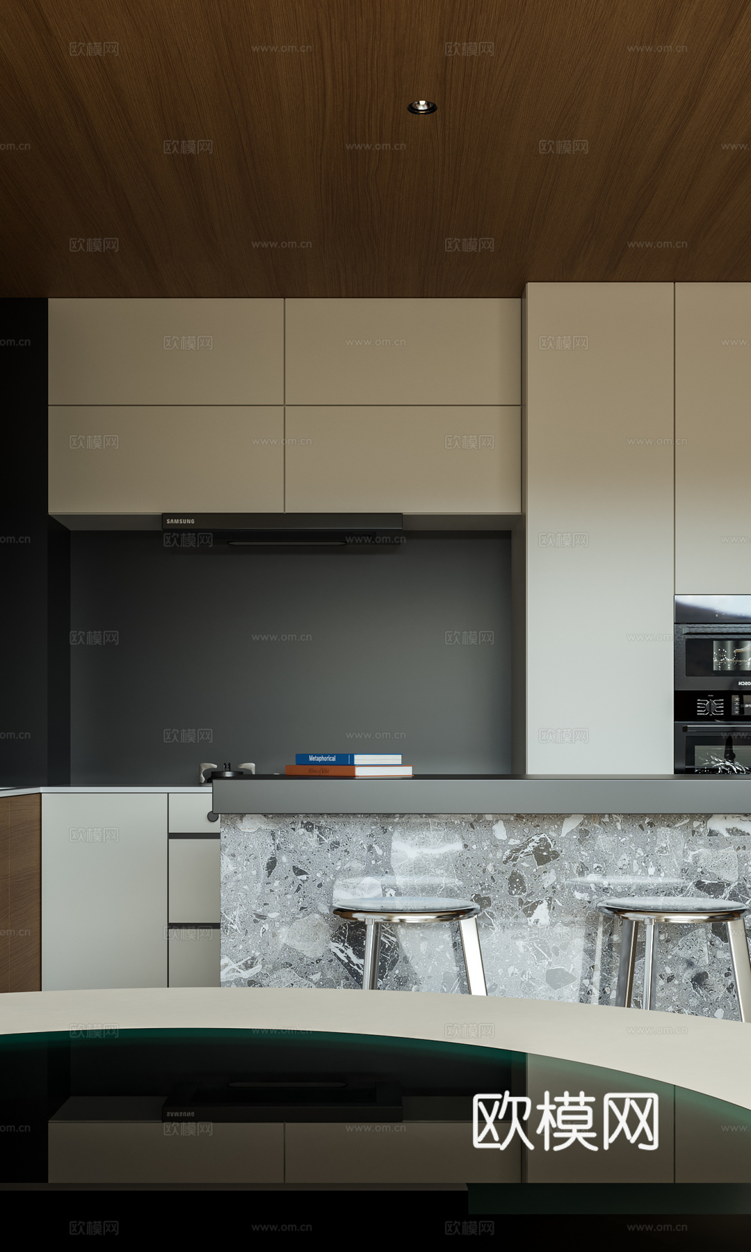 现代客餐厅3d模型下载（渲染图6）