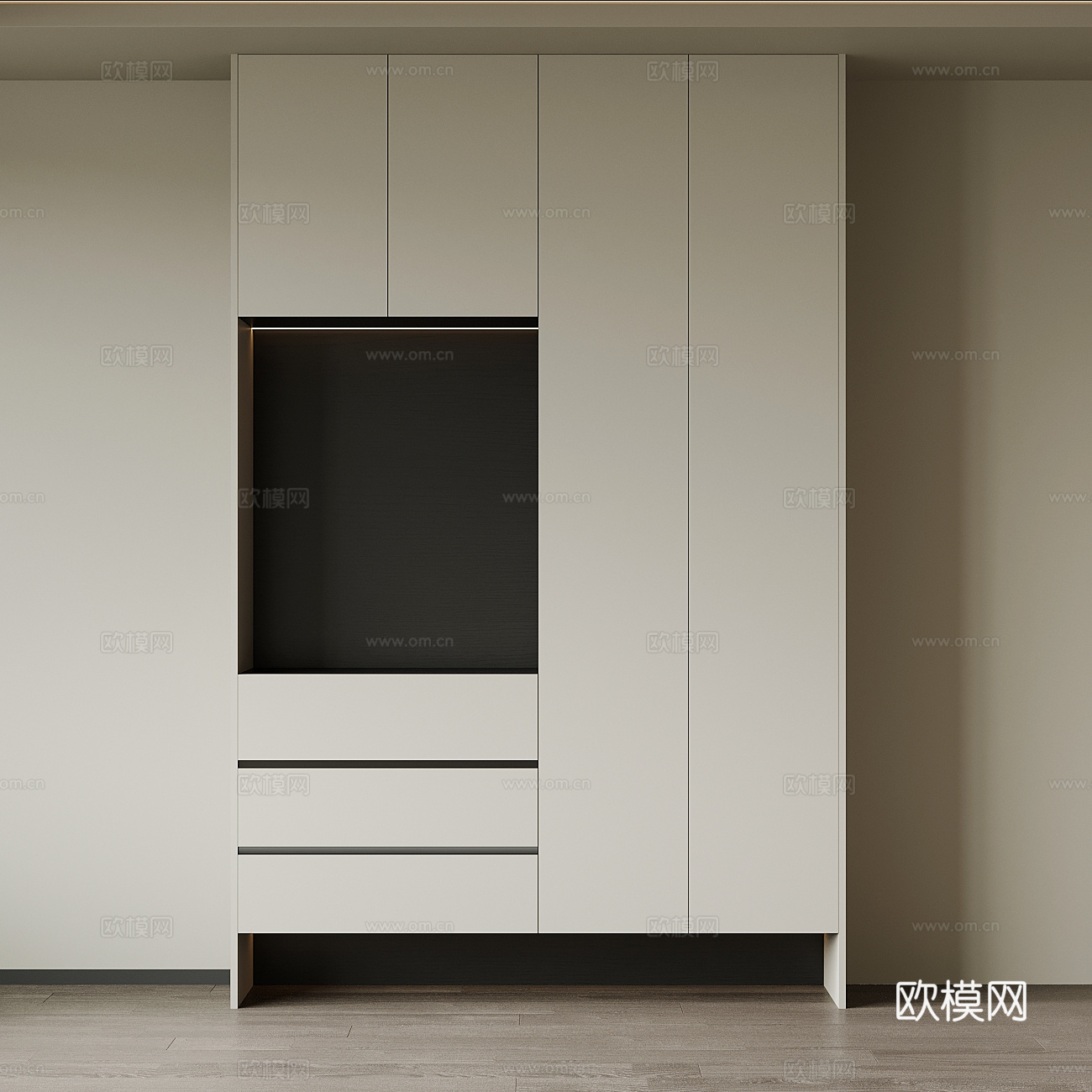 现代鞋柜su模型下载（渲染图1）