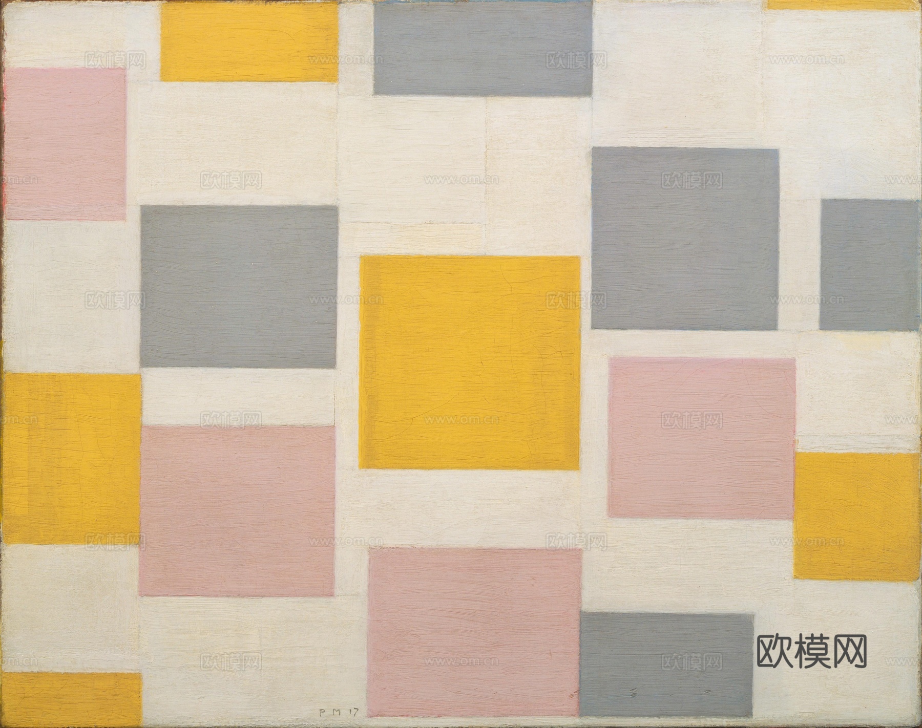 蒙德里安抽象画，风格派抽象画，装饰画25下载