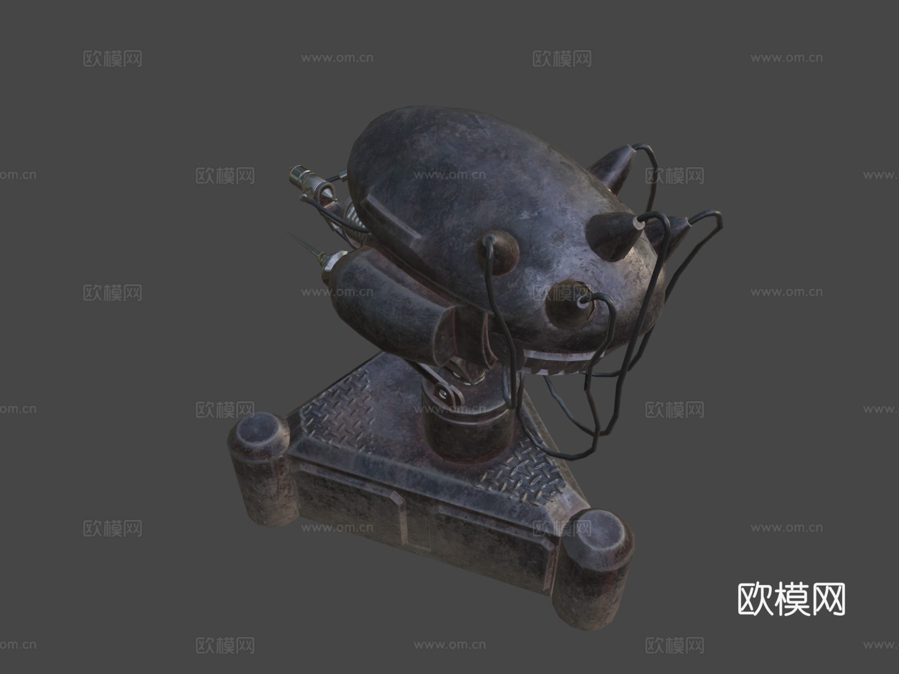 FO3风格英克雷炮塔3d模型下载（渲染图8）