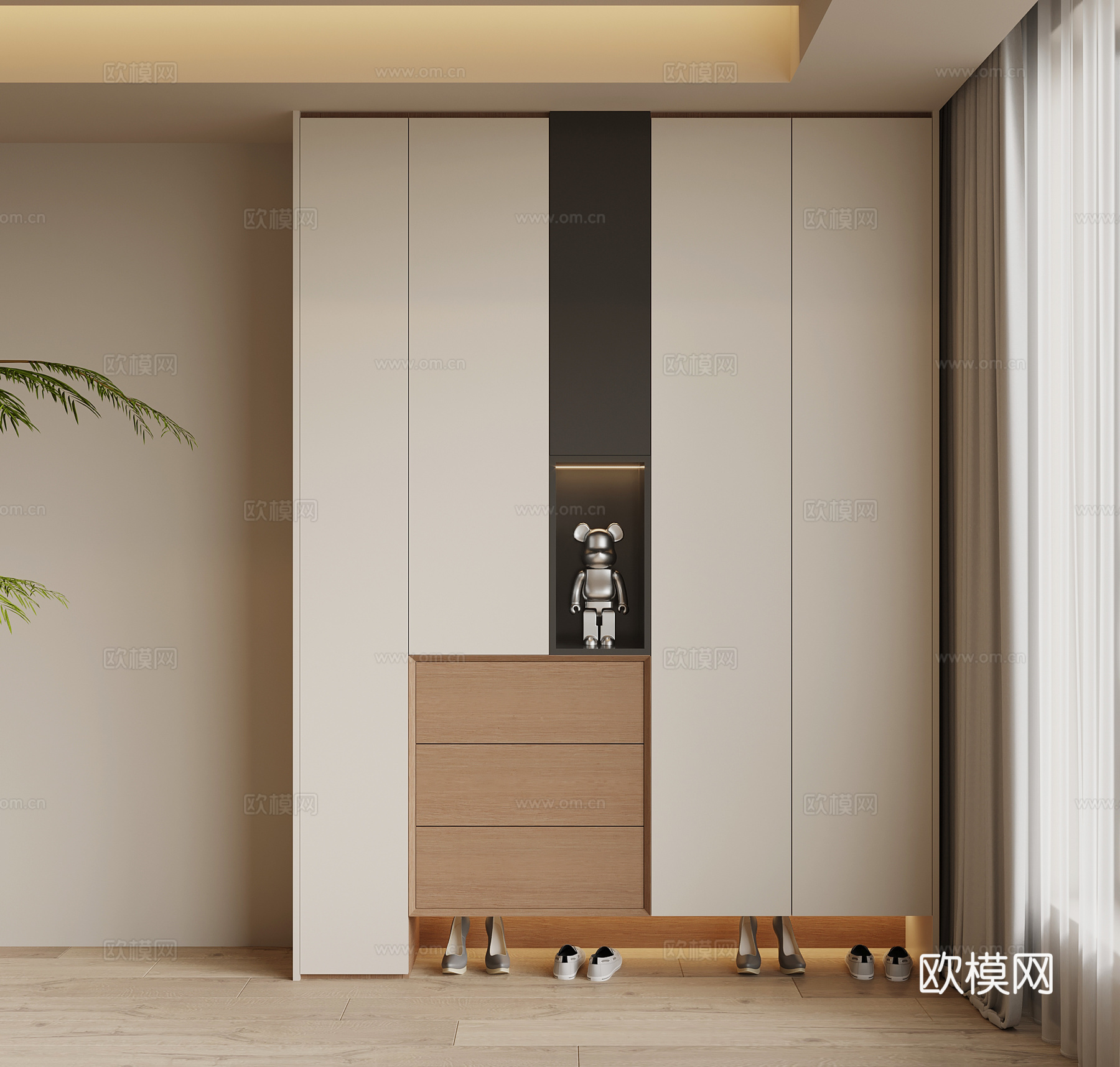 现代简约鞋柜 入户鞋柜su模型