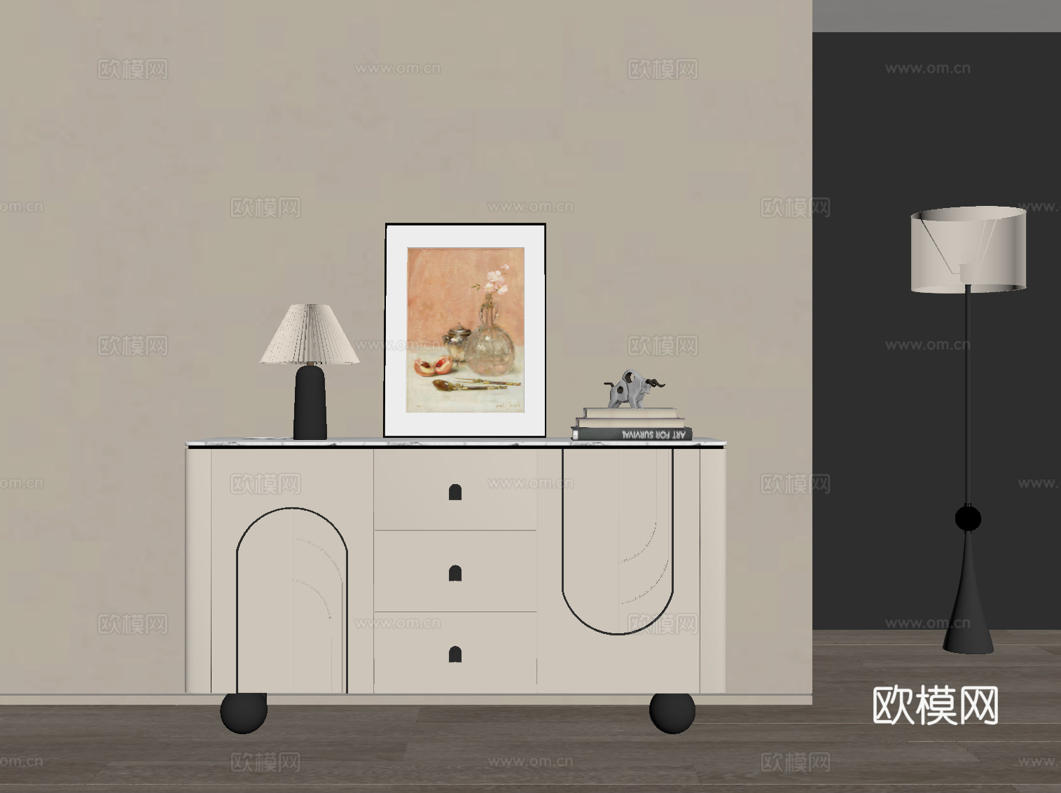 现代玄关柜 端景柜su模型