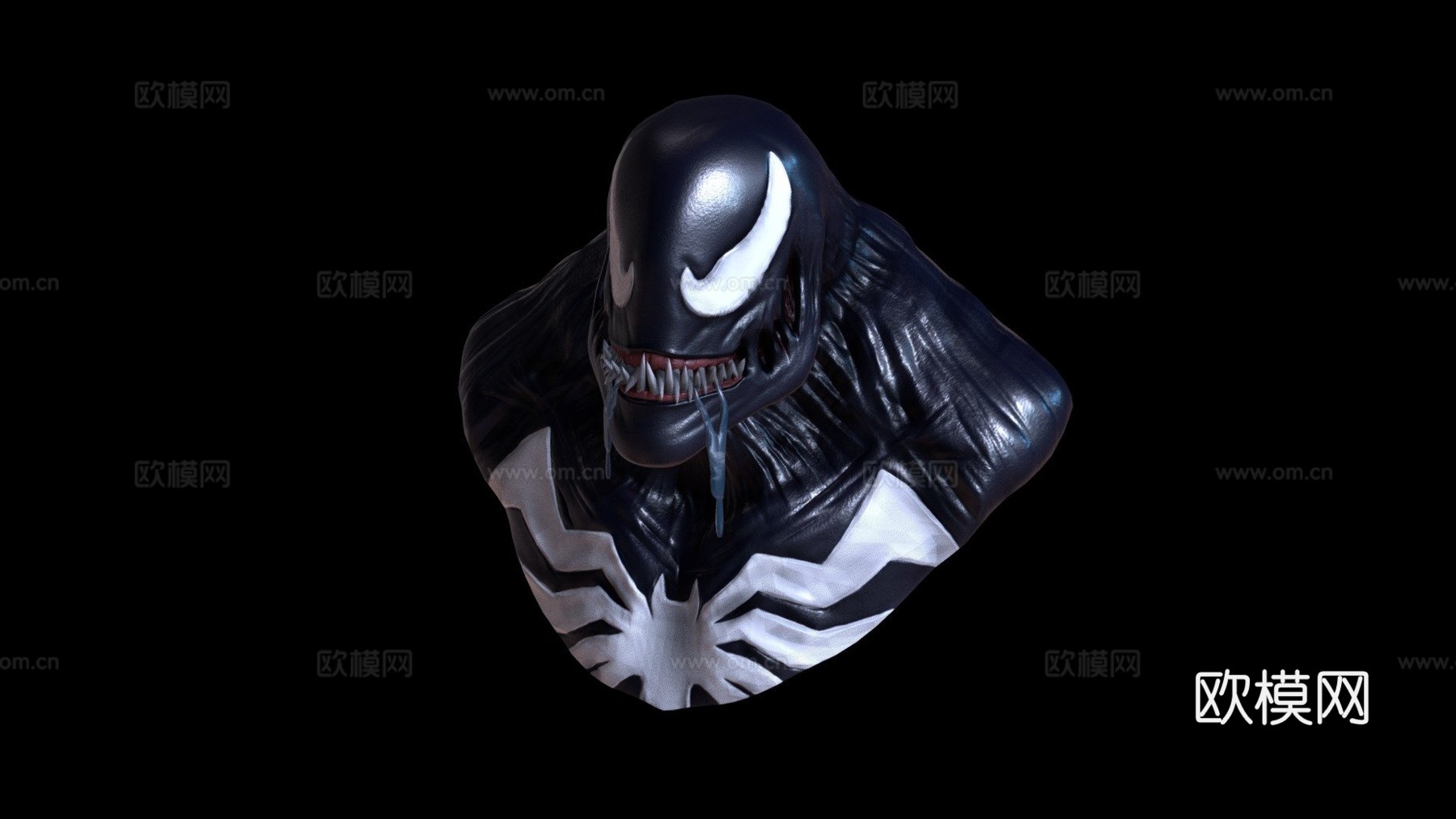 毒液胸像3d模型下载（渲染图1）