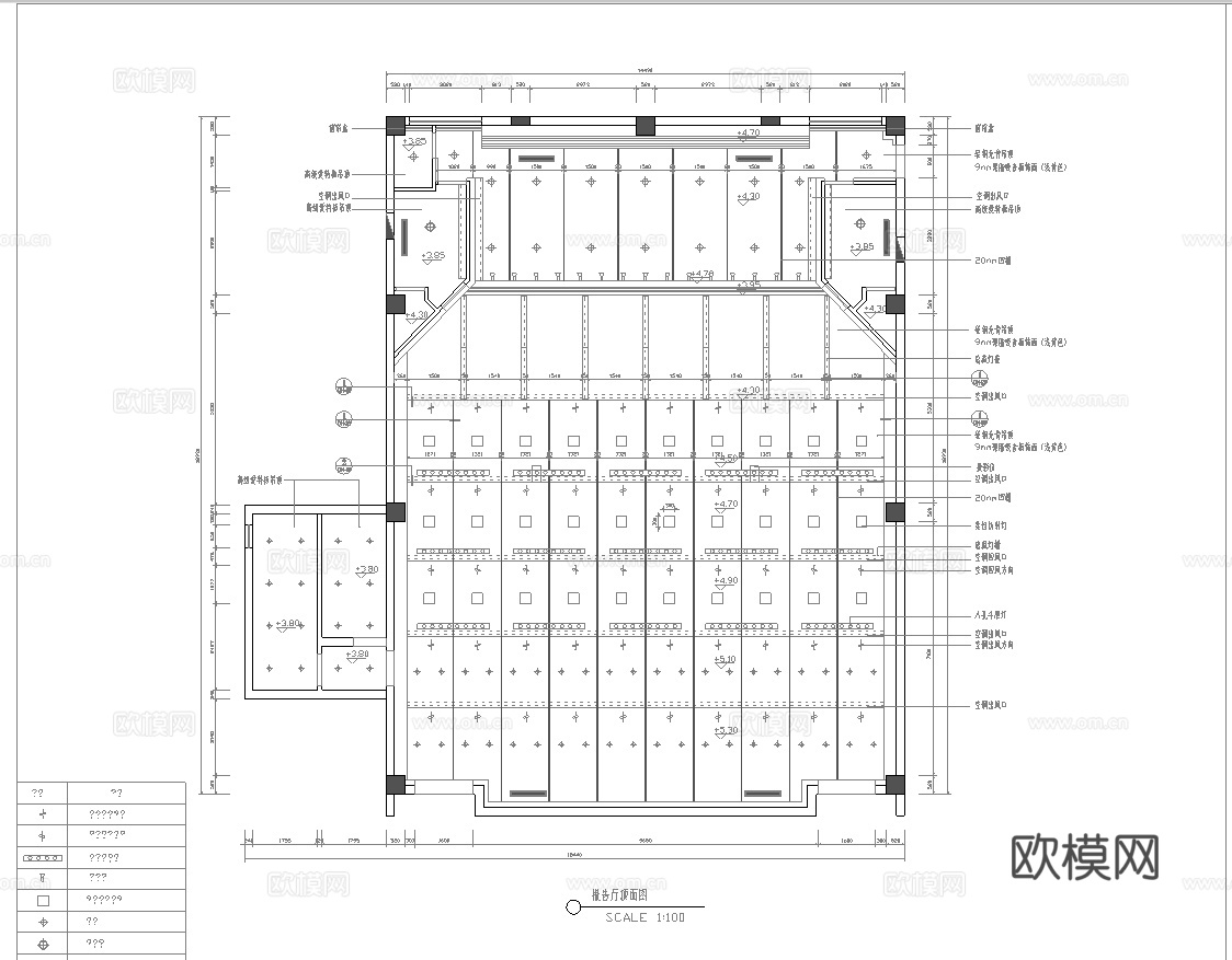报告厅 会议室 多功能厅 最新全套施工图合集cad施工图下载（渲染图2）