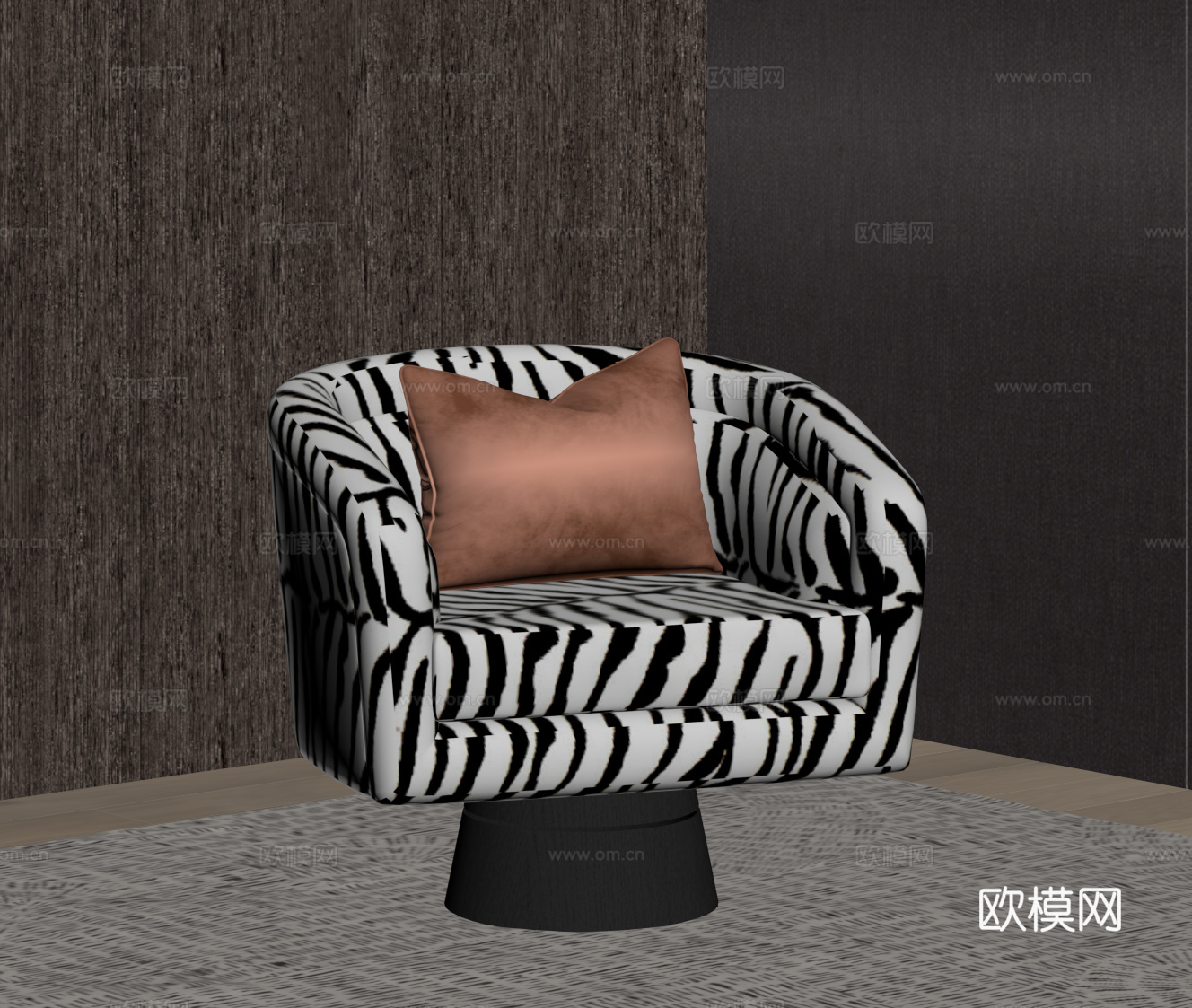 现代意式休闲椅 沙发椅 单人su模型