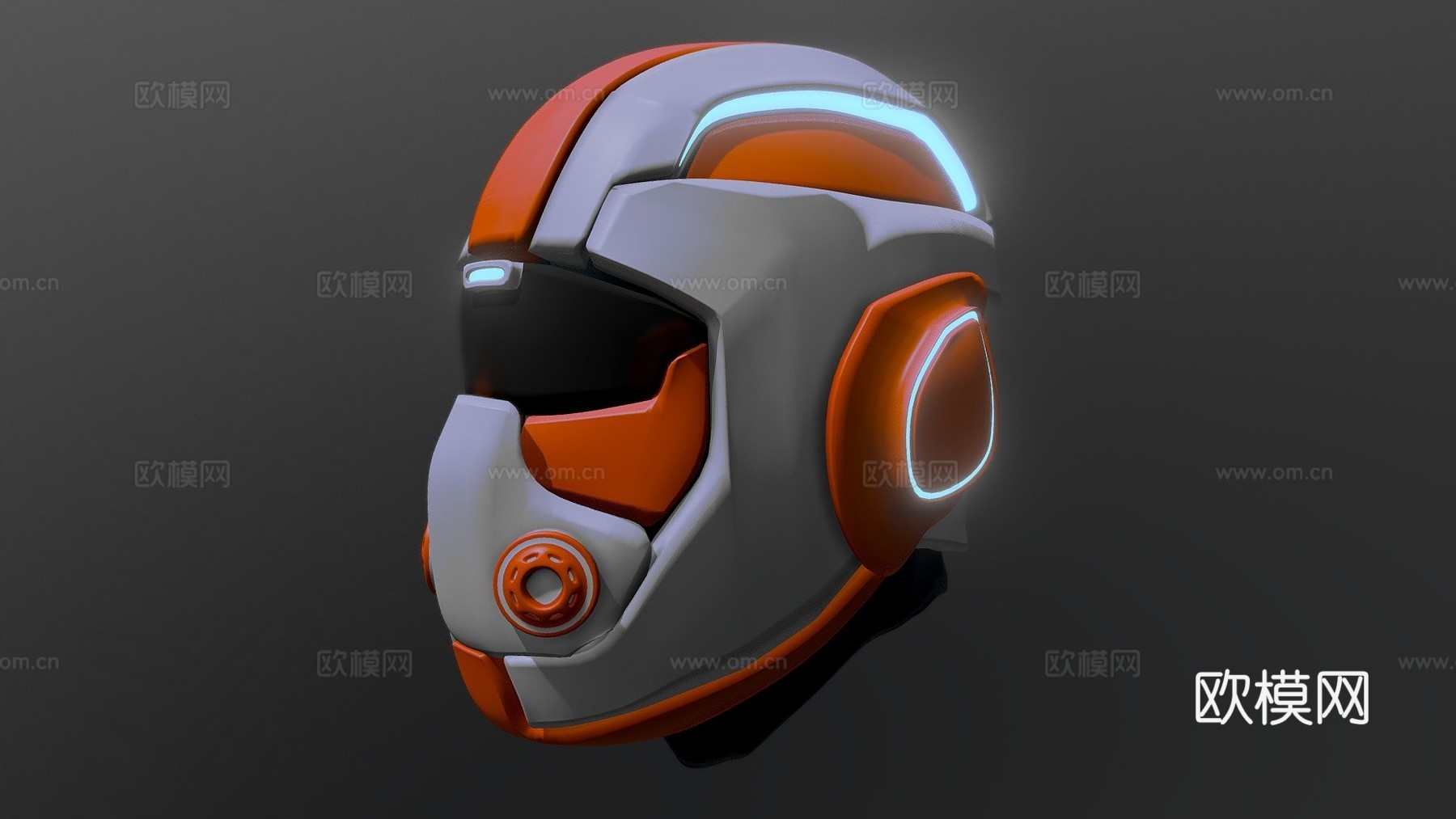 科幻头盔3d模型下载（渲染图1）