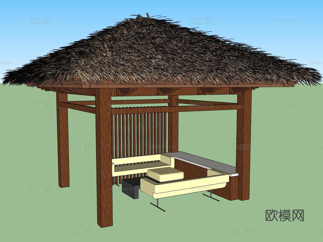 凉亭su模型下载（渲染图2）