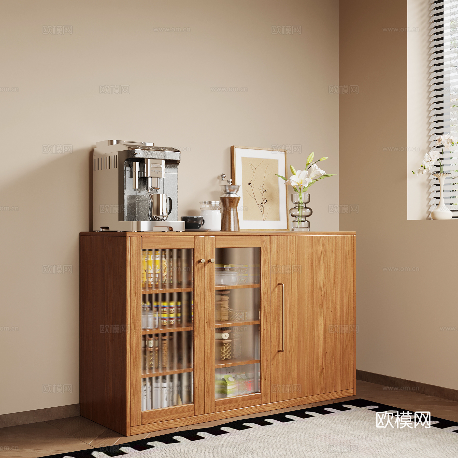 中古备餐柜 餐边柜su模型