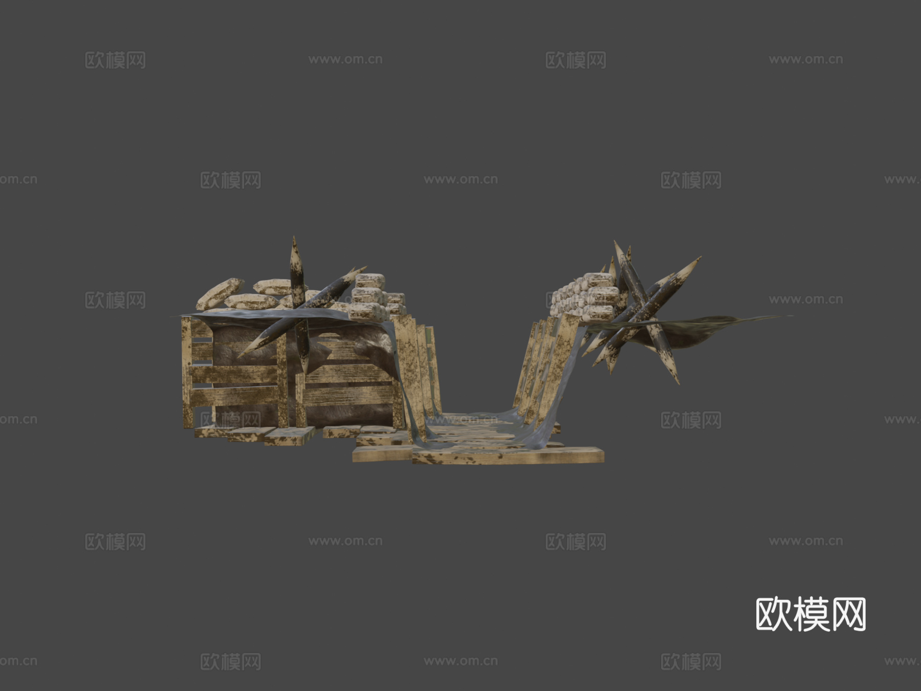 第一次世界大战战壕3d模型下载（渲染图8）