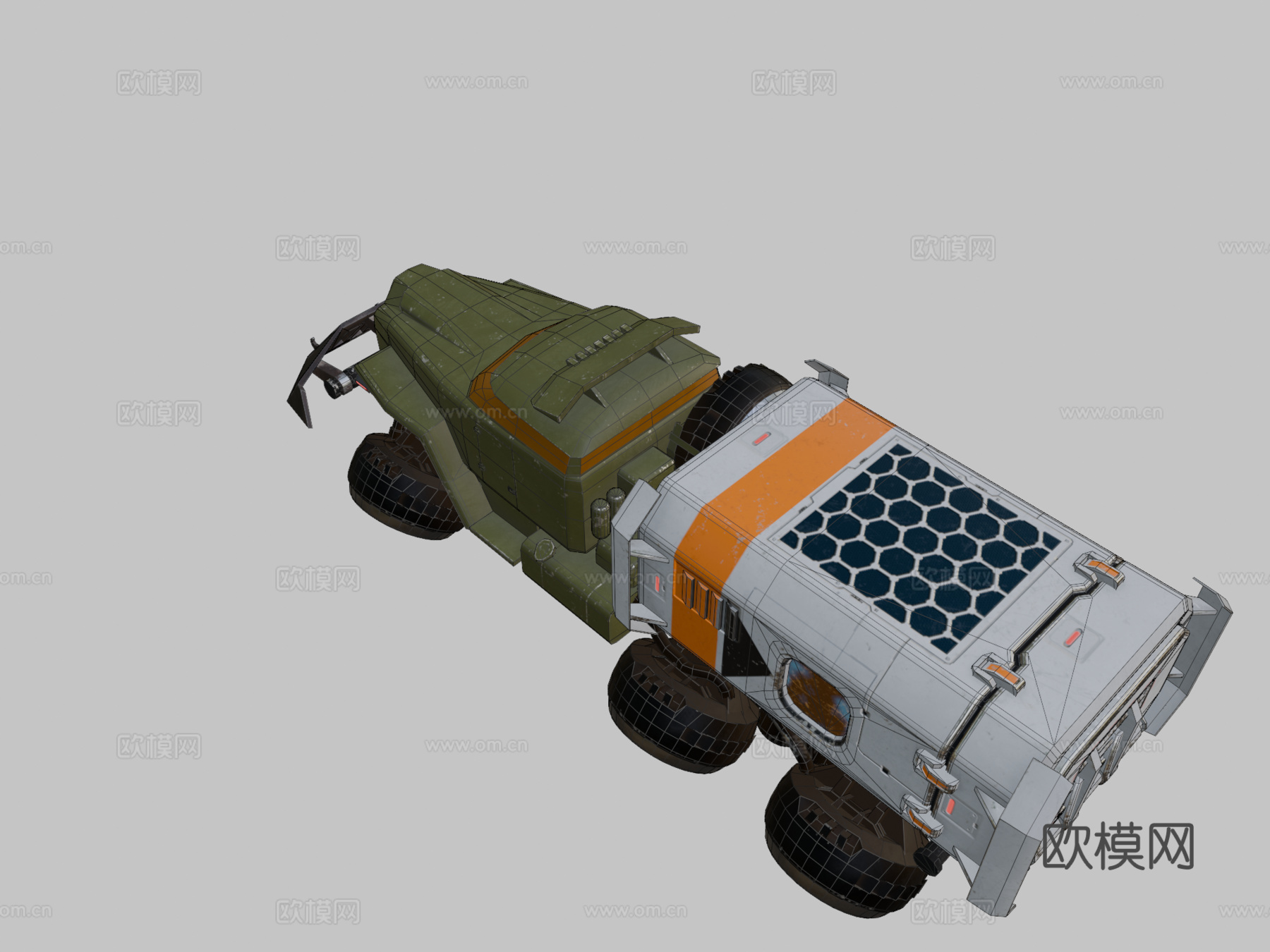 乌拉尔4320反重力悬浮卡车3d模型下载（渲染图2）