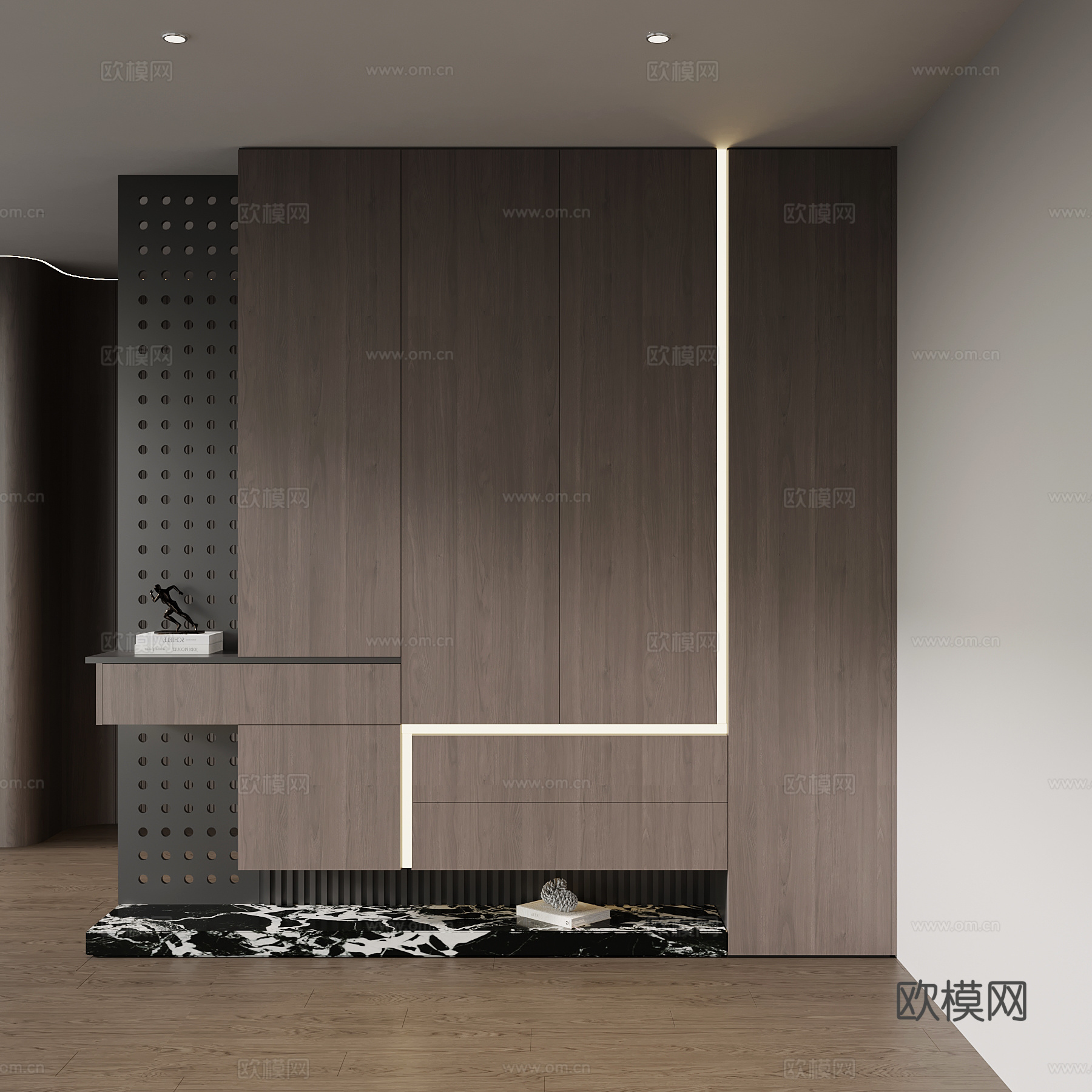 现代意式玄关柜 入户柜su模型