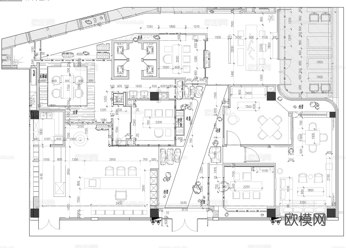 高端茶楼会所 最新全套施工图 效果图合集cad施工图