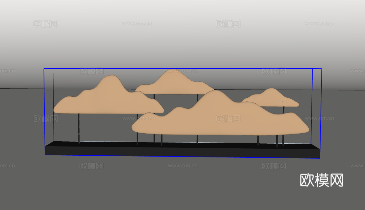 雕塑摆件su模型下载（渲染图2）