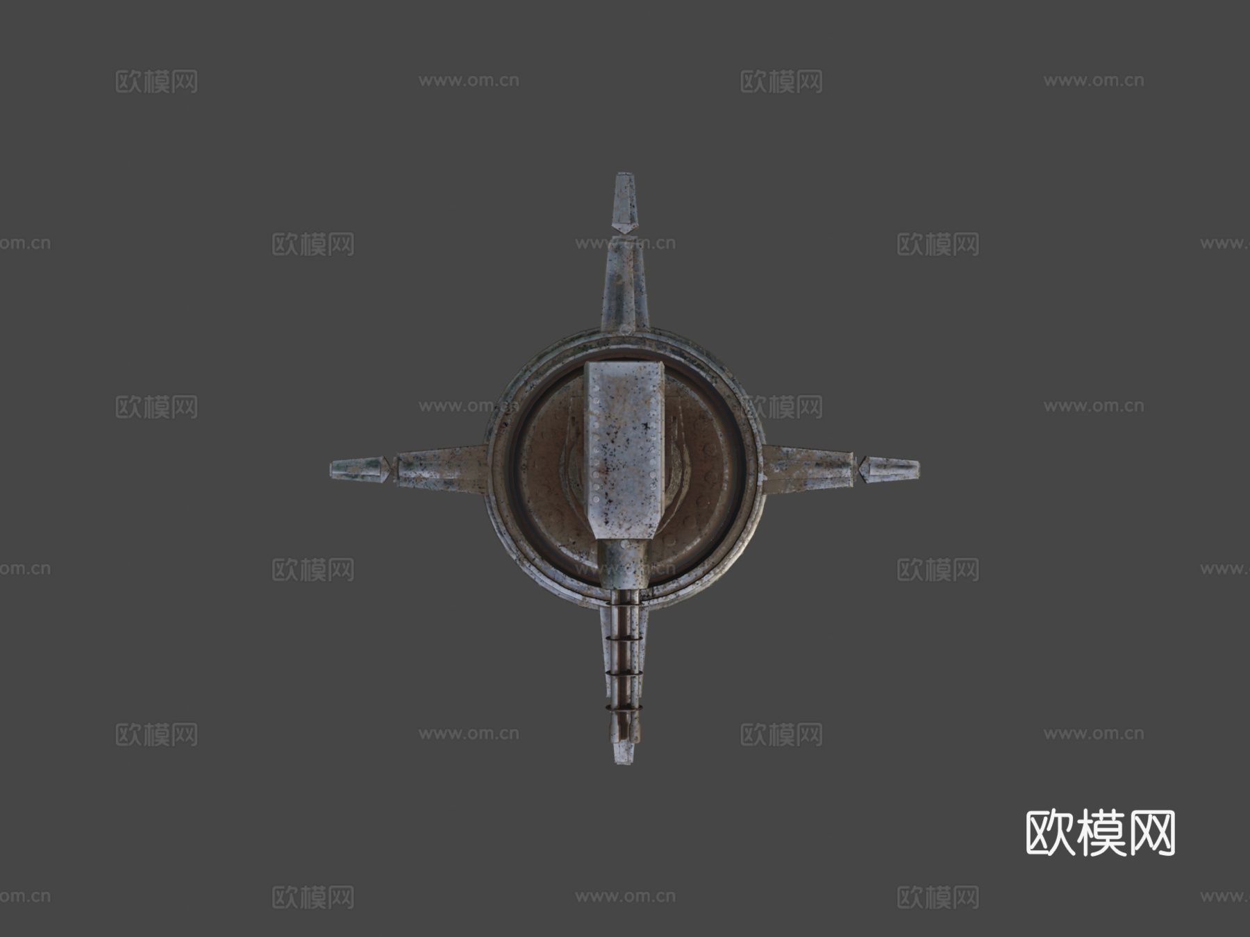 老旧生锈炮塔3d模型下载（渲染图8）