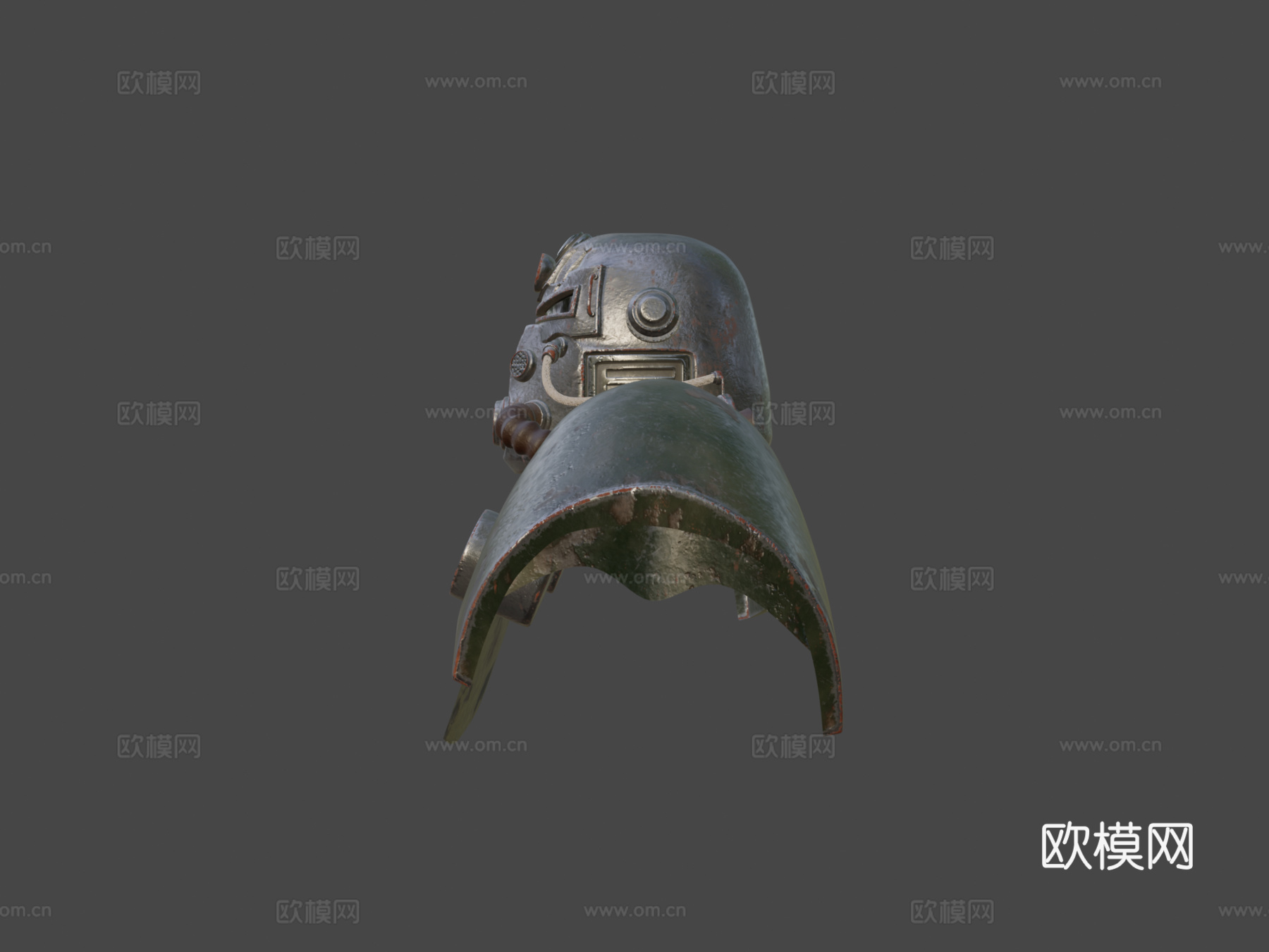 辐射1 T51b动力装甲高模胸像3d模型下载（渲染图8）