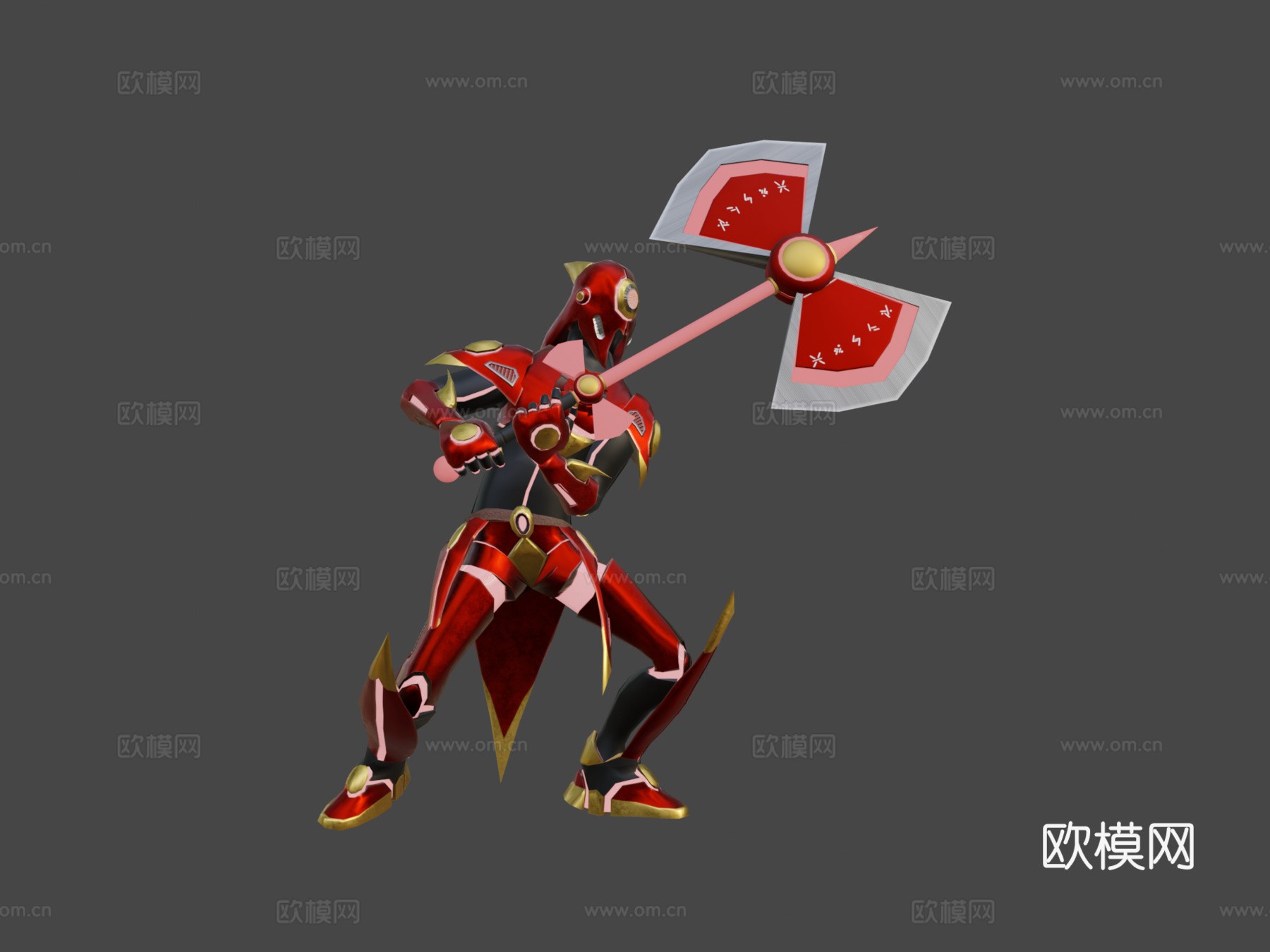 科技红色模式3d模型下载（渲染图5）