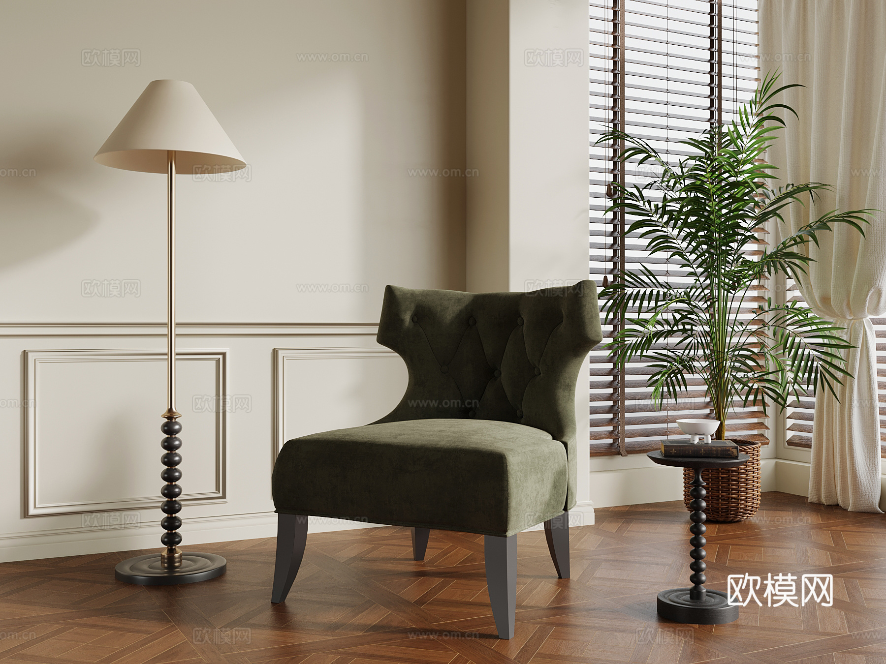 法式休闲椅 沙发椅su模型