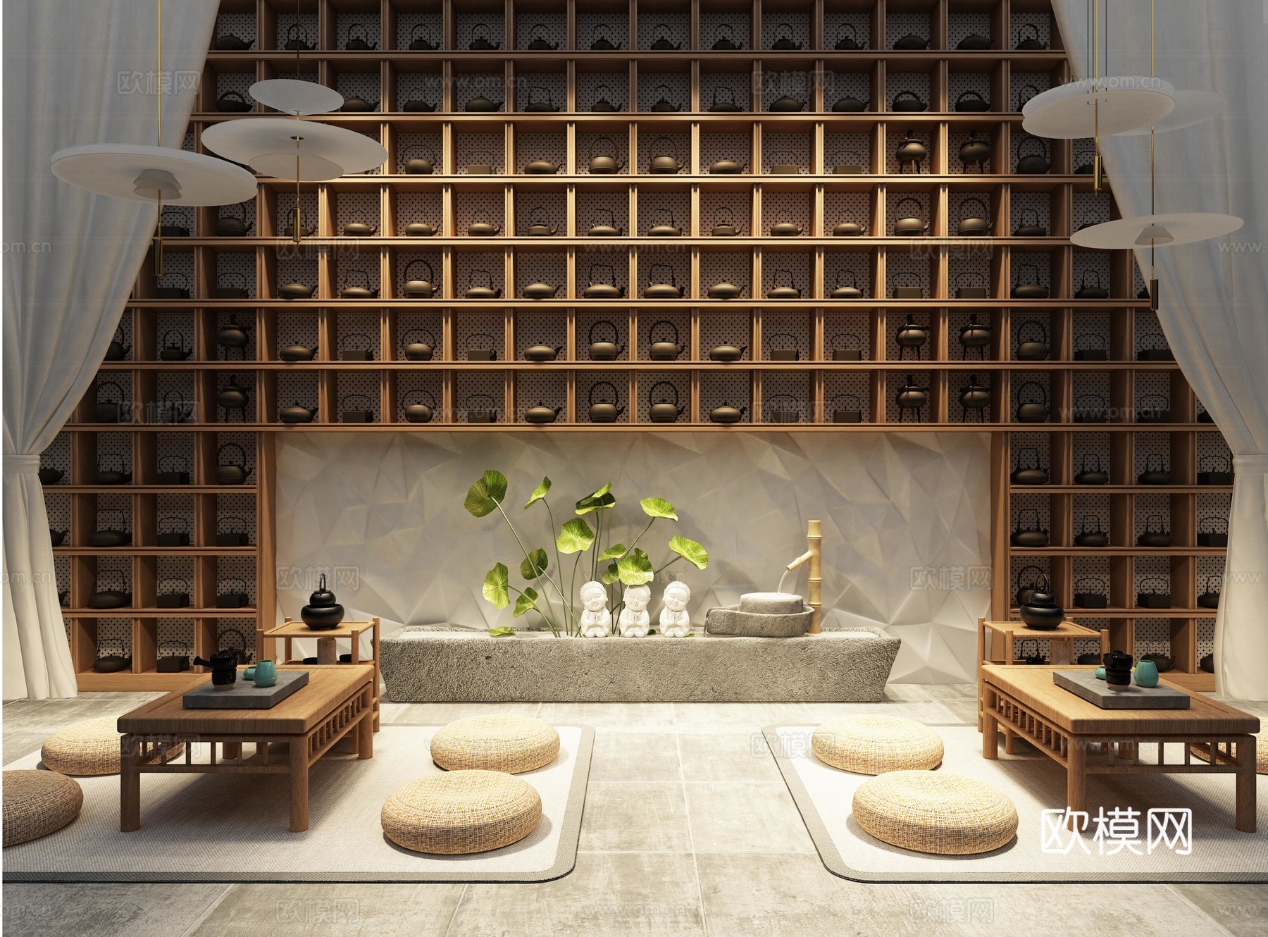 高端茶楼会所 最新全套施工图 效果图合集cad施工图