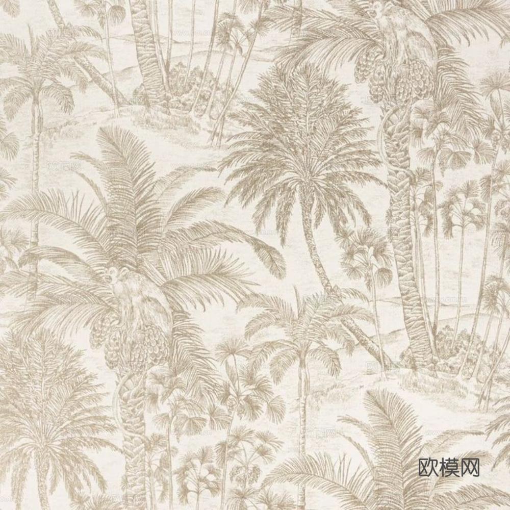 植物壁纸壁布 植物印花壁纸