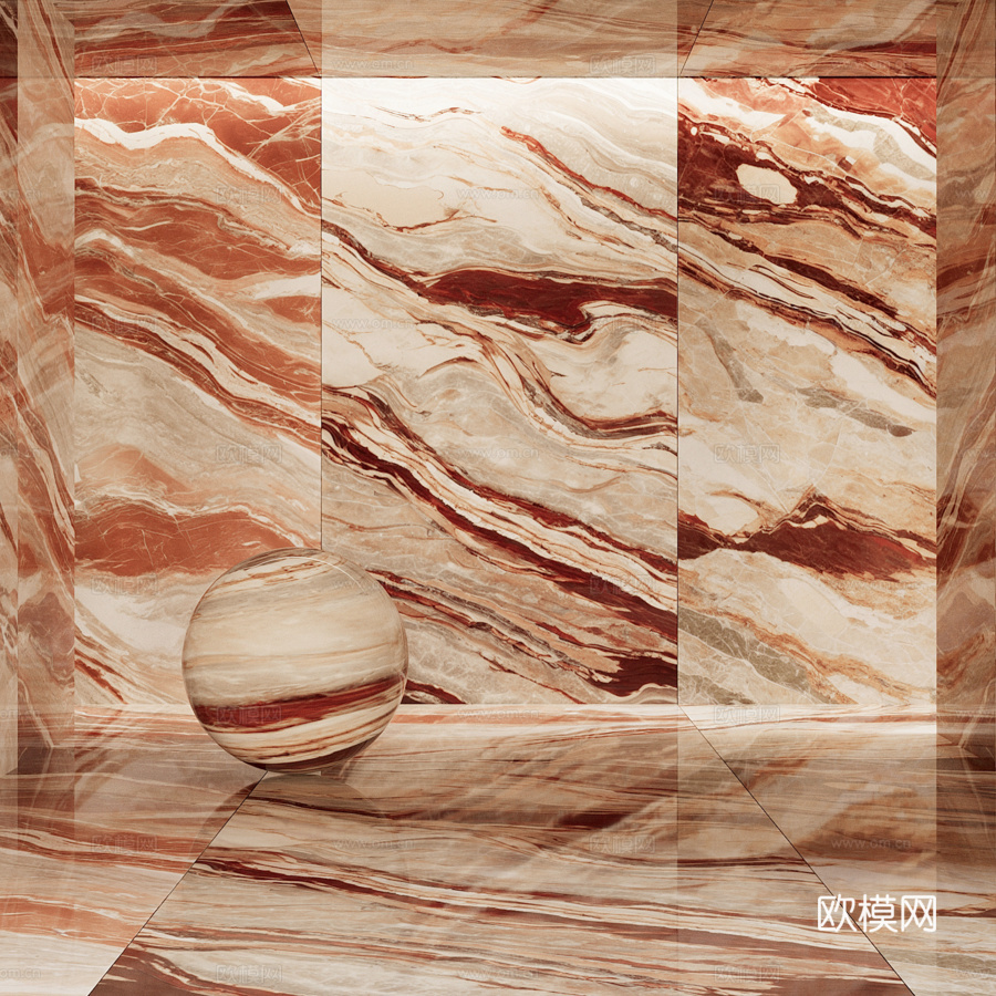 Rosso Orobico大理石3d模型下载