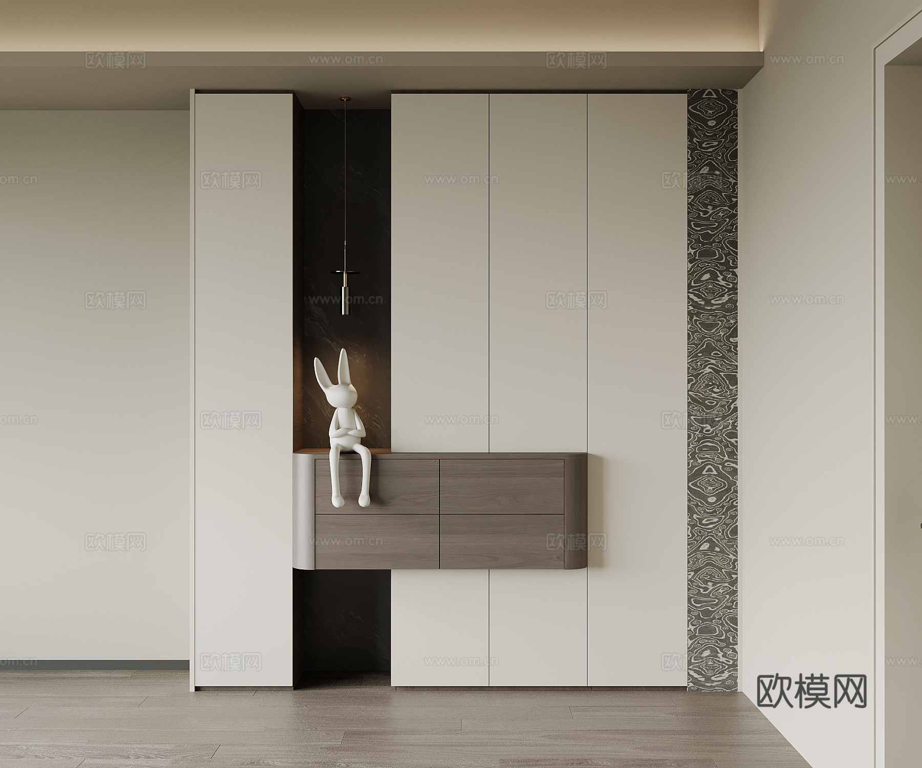 现代意式鞋柜 入户鞋柜su模型