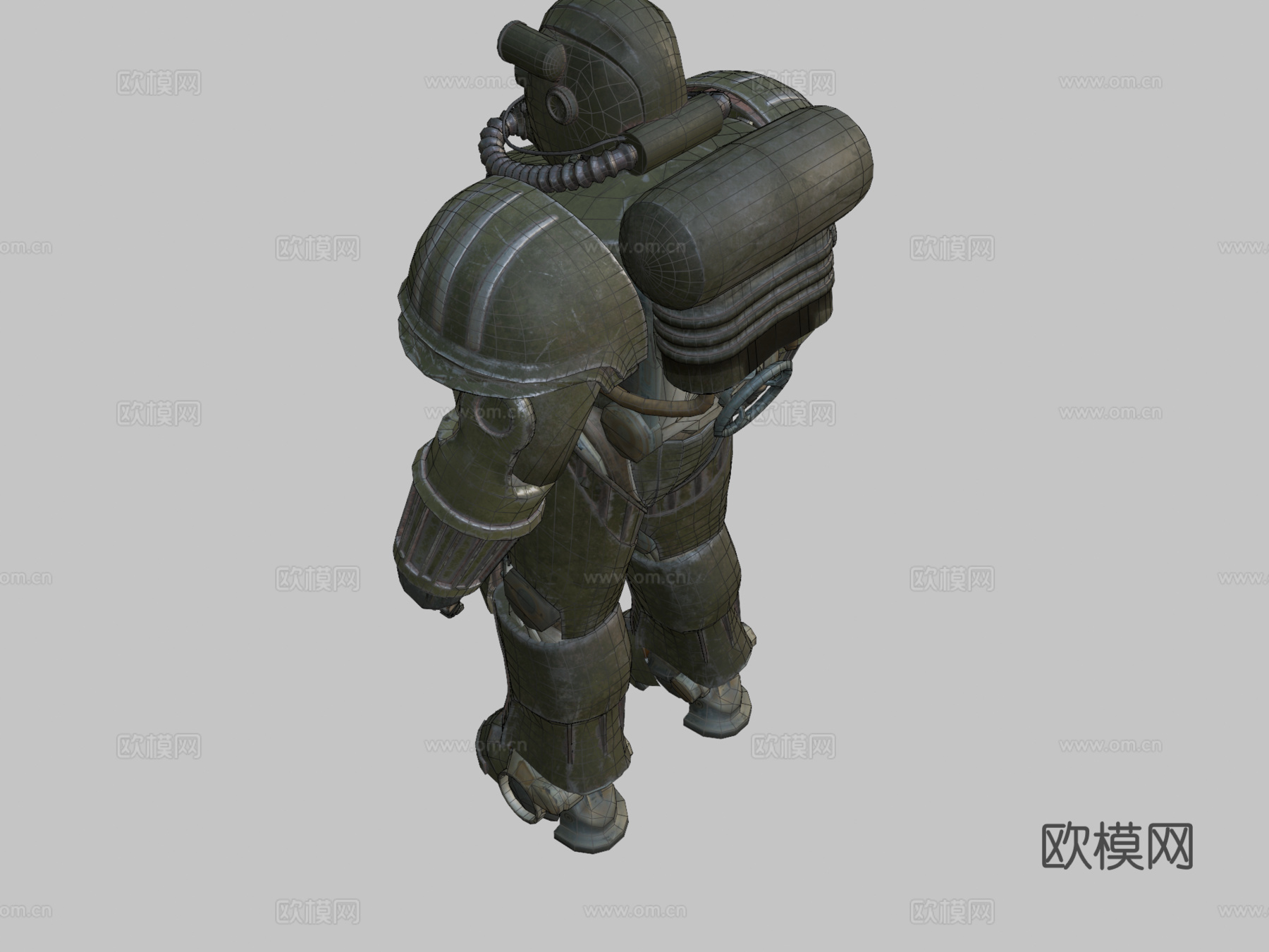 辐射T47空军动力装甲3d模型下载（渲染图2）