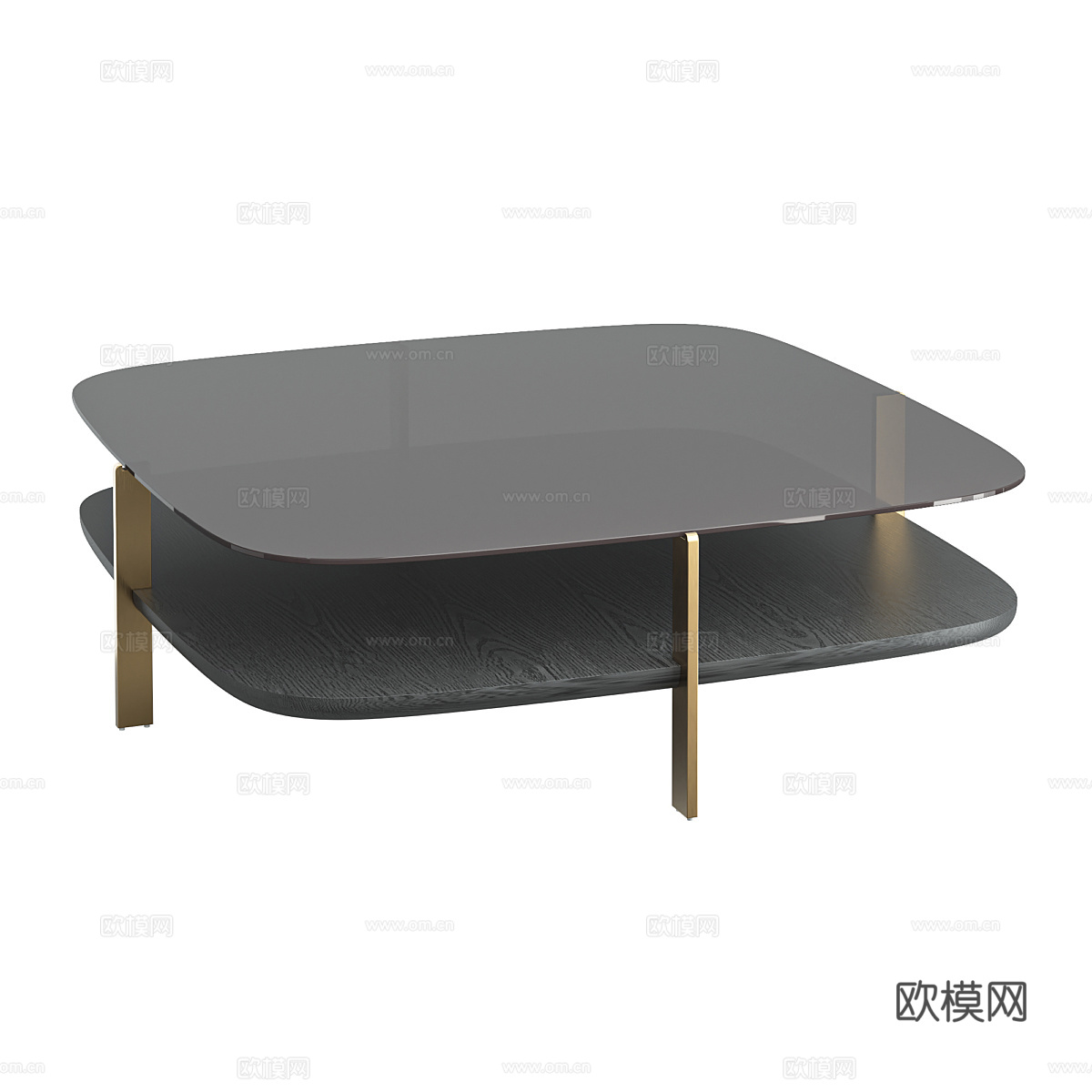 现代简约轻奢茶几 茶几 简约茶几 方形茶几 黑色茶几 木质茶3d模型下载