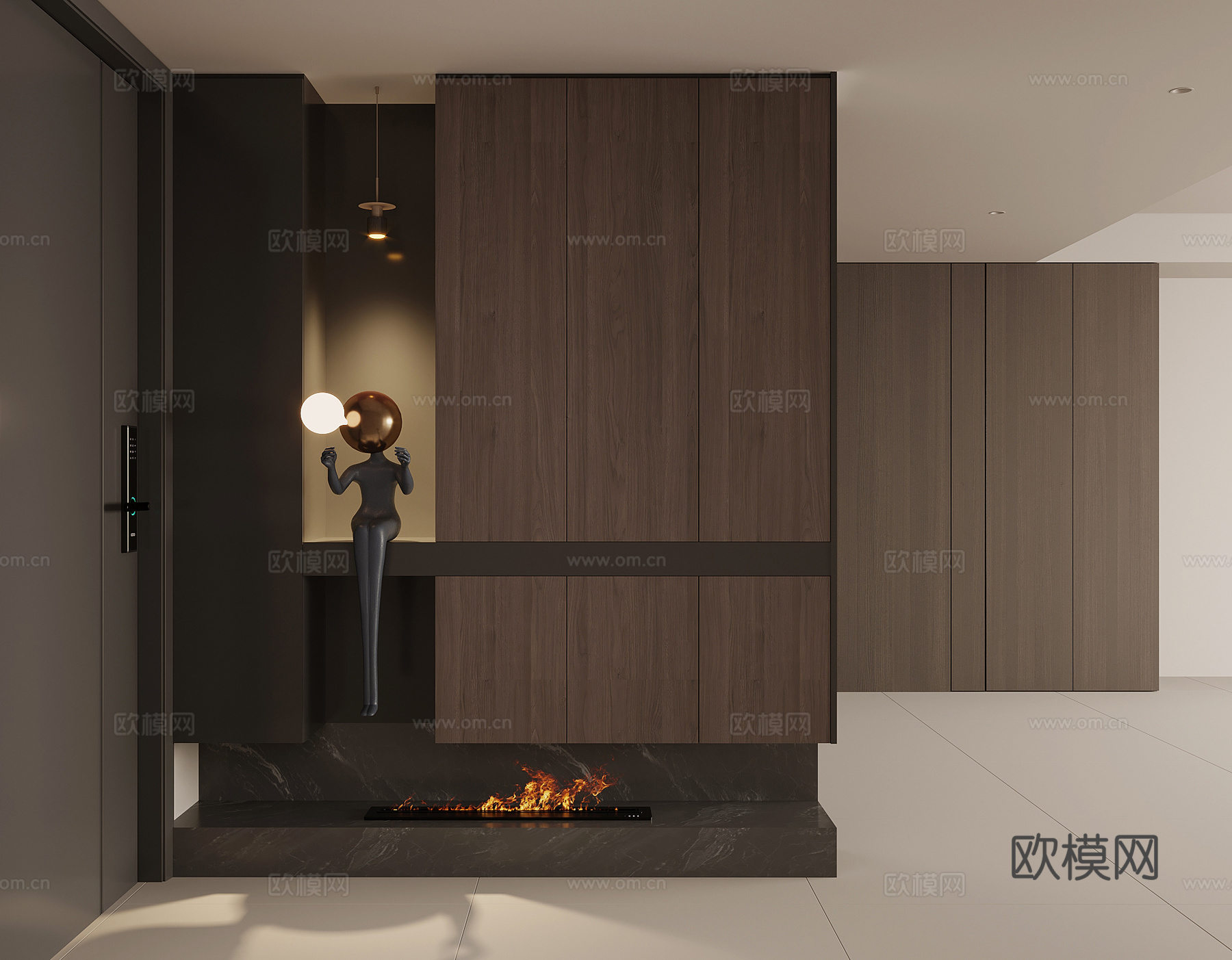 现代意式鞋柜 入户鞋柜su模型