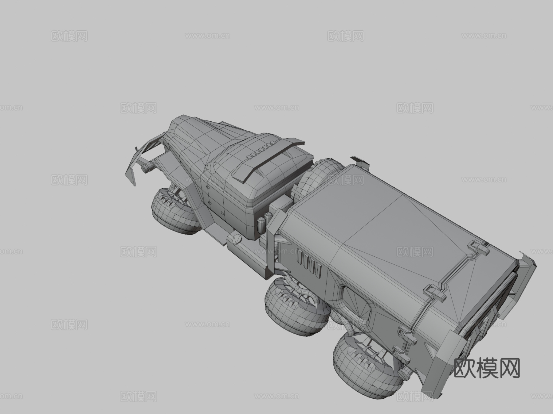 乌拉尔4320反重力悬浮卡车3d模型下载（渲染图3）