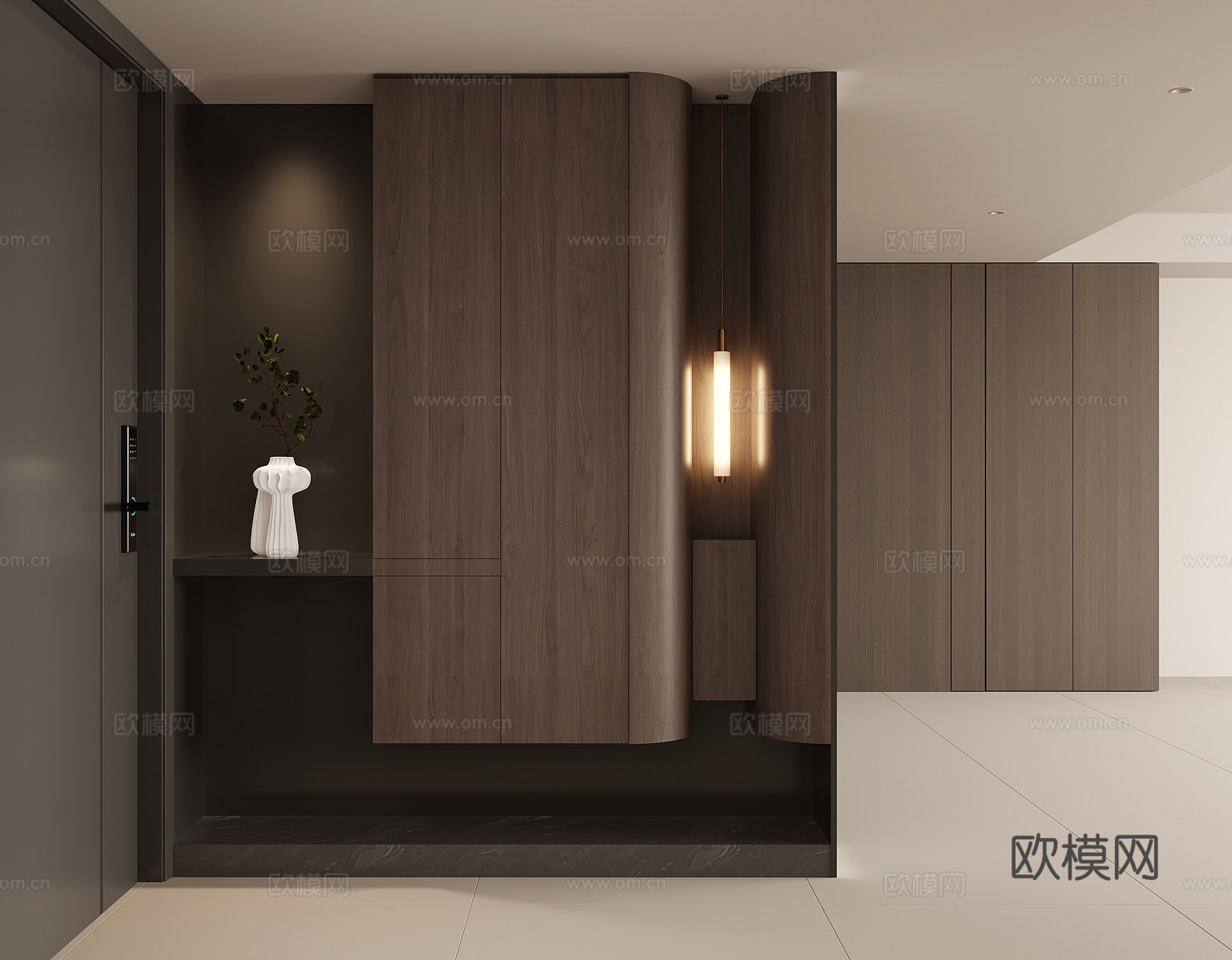 现代意式鞋柜 入户鞋柜su模型