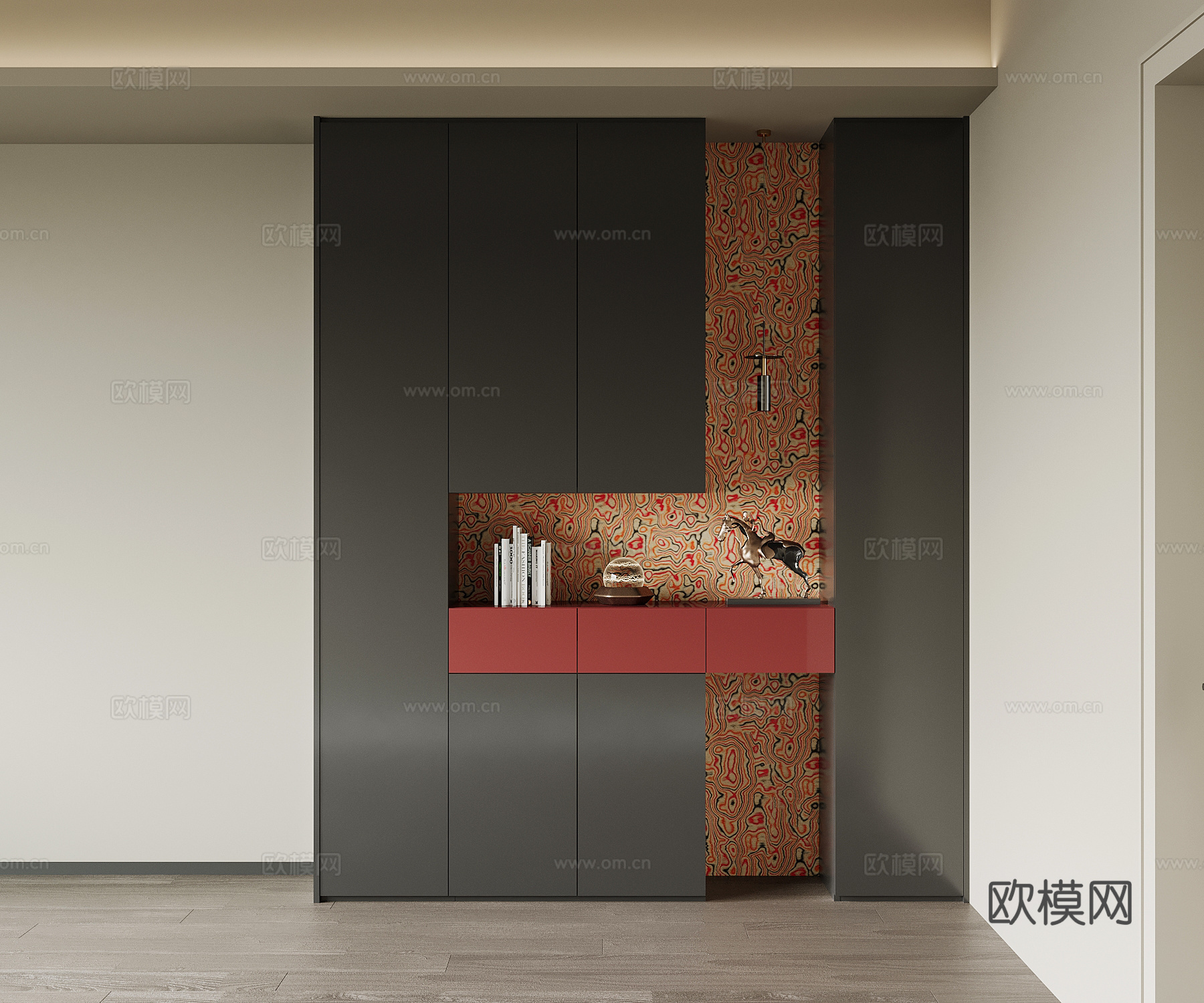 现代意式鞋柜 入户鞋柜su模型