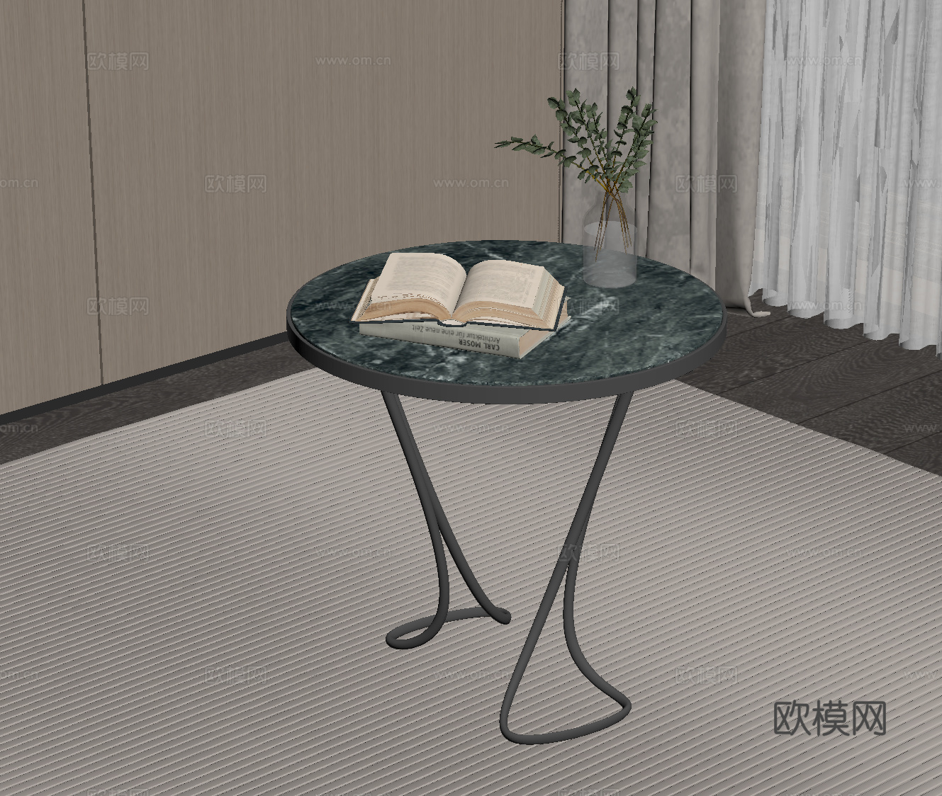 现代意式边几 角几圆几su模型