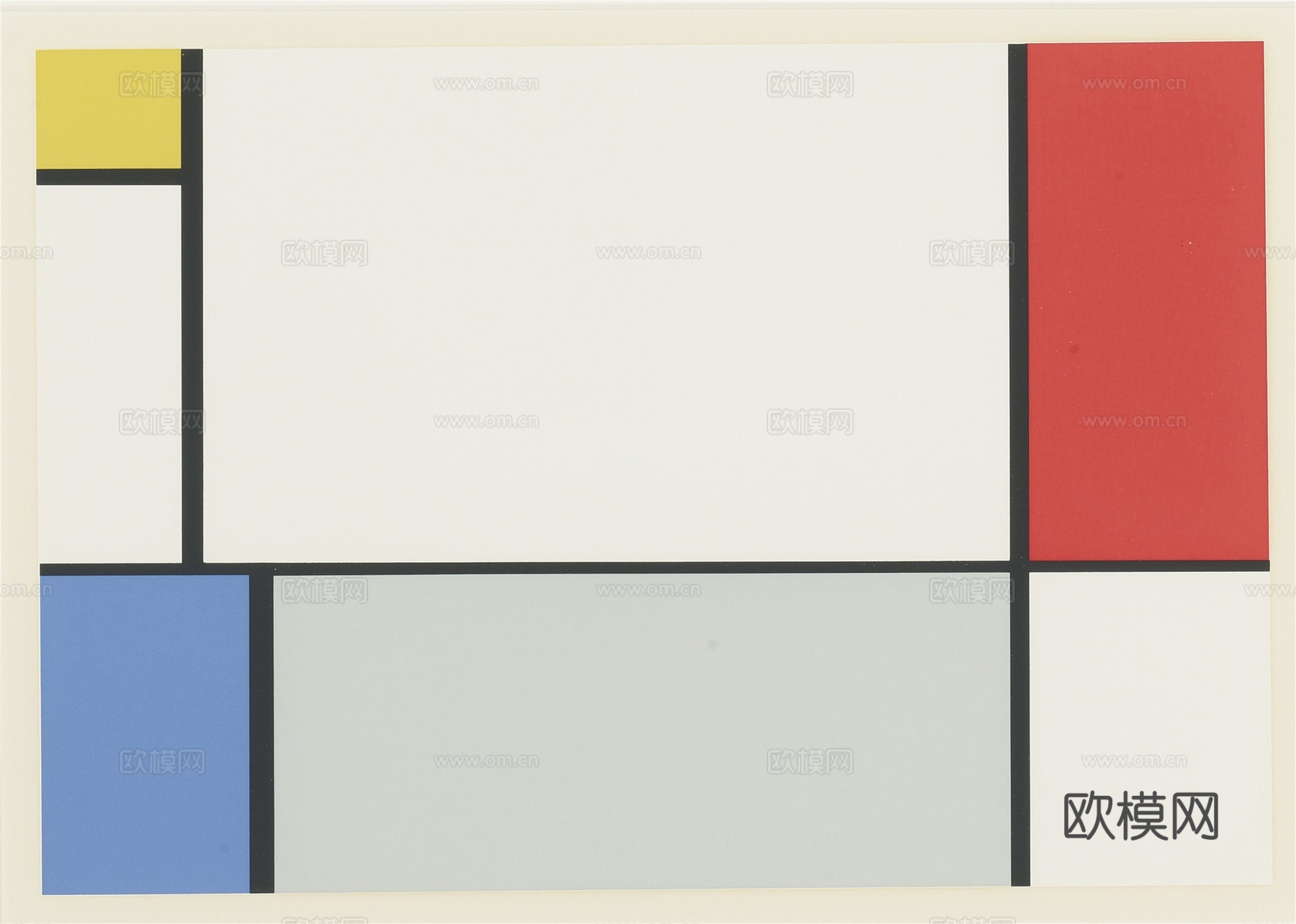 蒙德里安抽象画，风格派抽象画，装饰画71