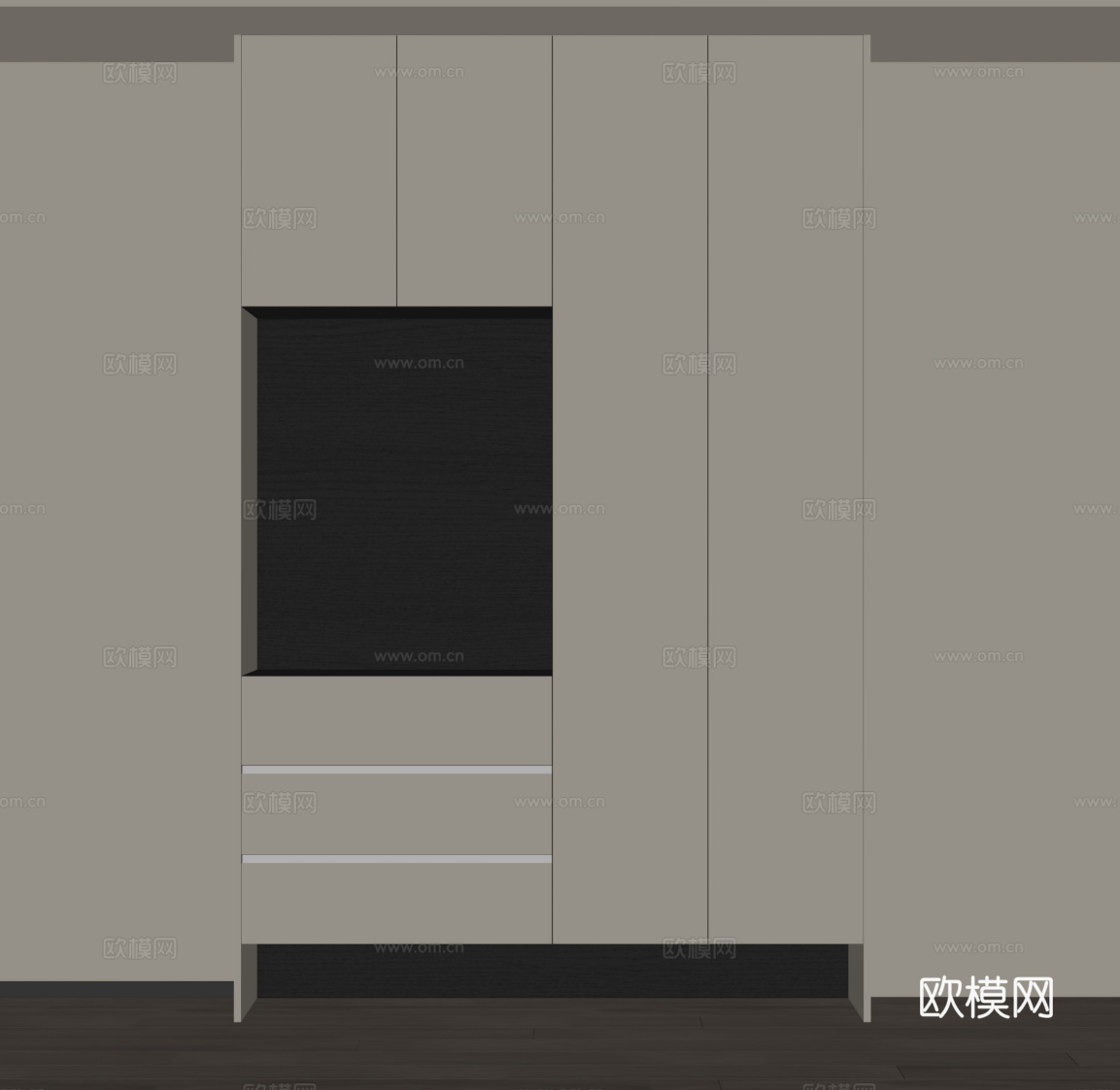 现代鞋柜su模型下载（渲染图2）