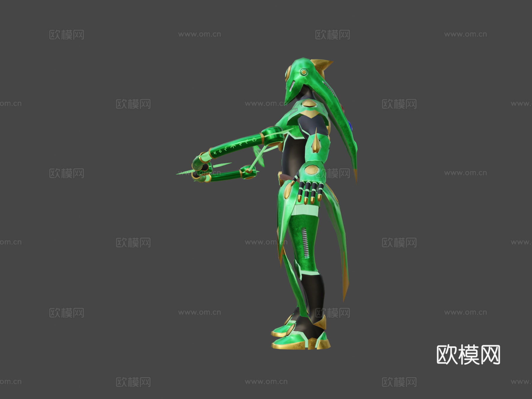 科技绿色模式3d模型下载（渲染图7）