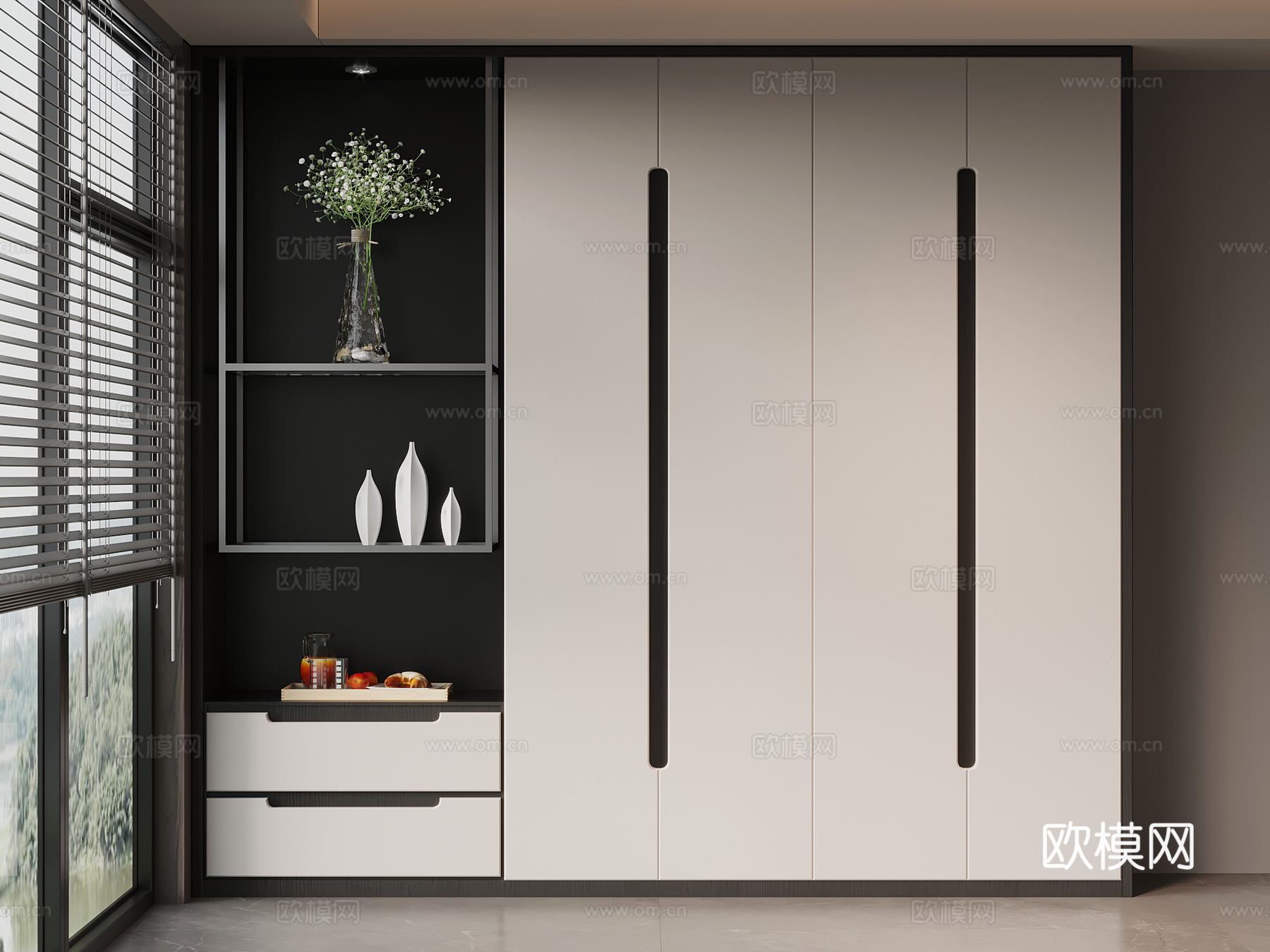 现代意式玄关柜 鞋柜su模型