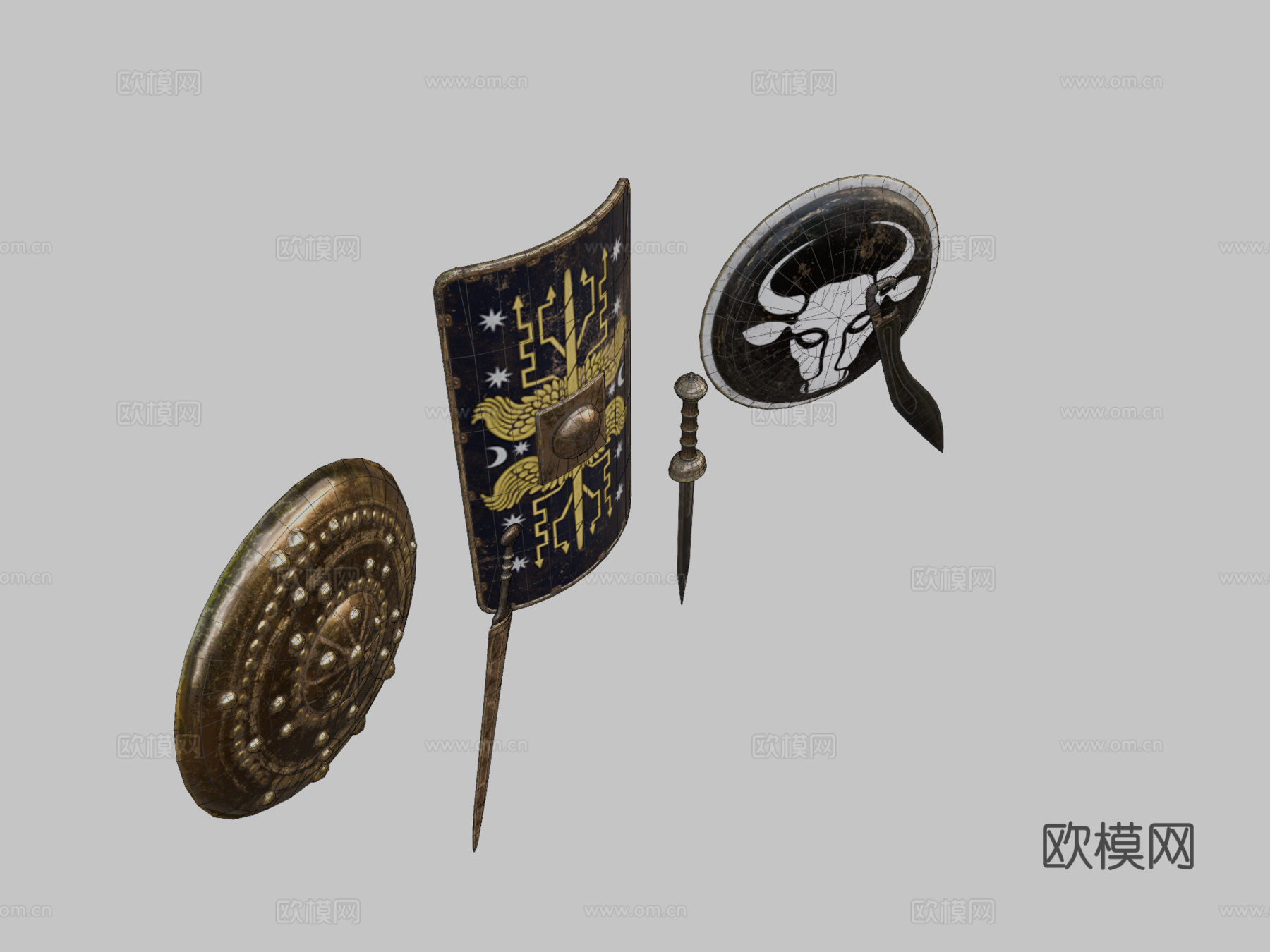 极乐之旅武器套装3d模型3d模型下载（渲染图2）