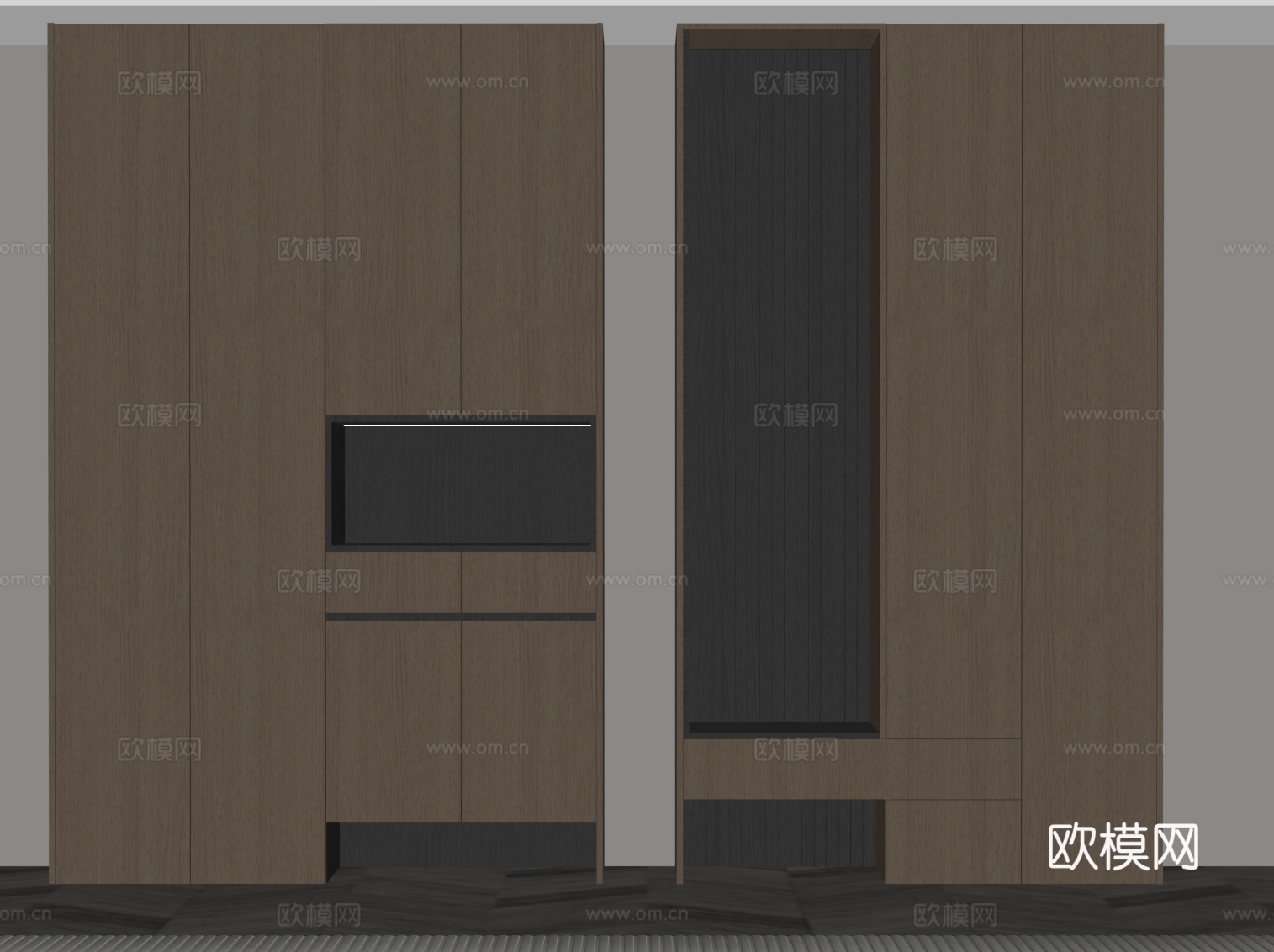 意式书柜su模型下载（渲染图2）