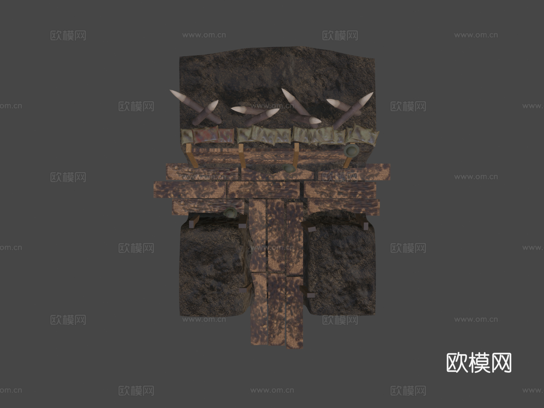 一战战壕微缩场景3d模型下载（渲染图8）